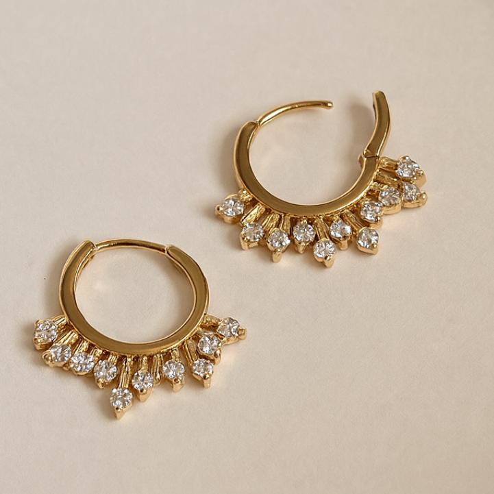 Celeste Sparkle Hoop Earrings