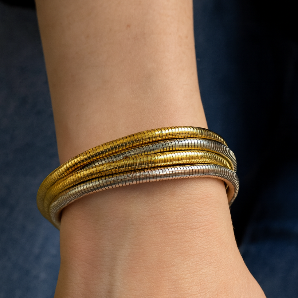 Gold & Silver Coil Bracelet