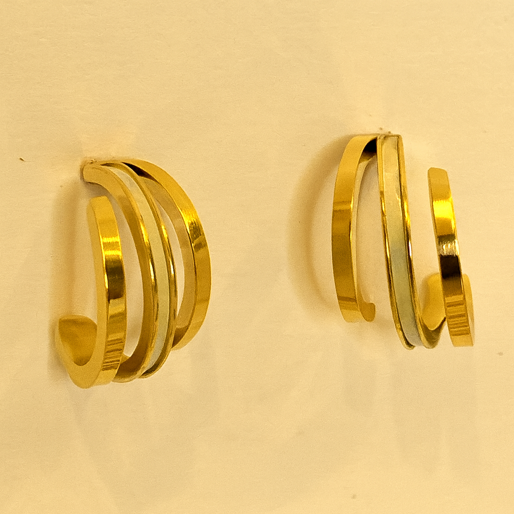 Trio Glow Office Hoop Earrings (2.5 cm)