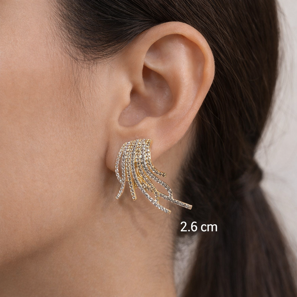 Angel Wing Sparkle Stud Earrings