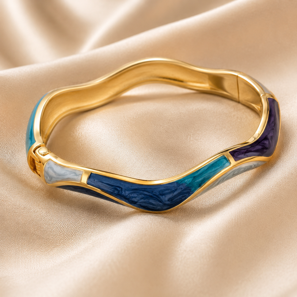 Wave Enamel Bangles (Set of 2)