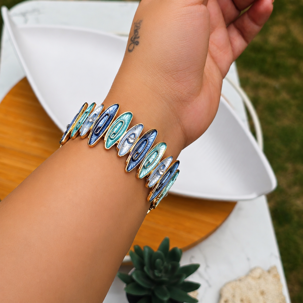 Ocean Whisper Enamel Bracelet