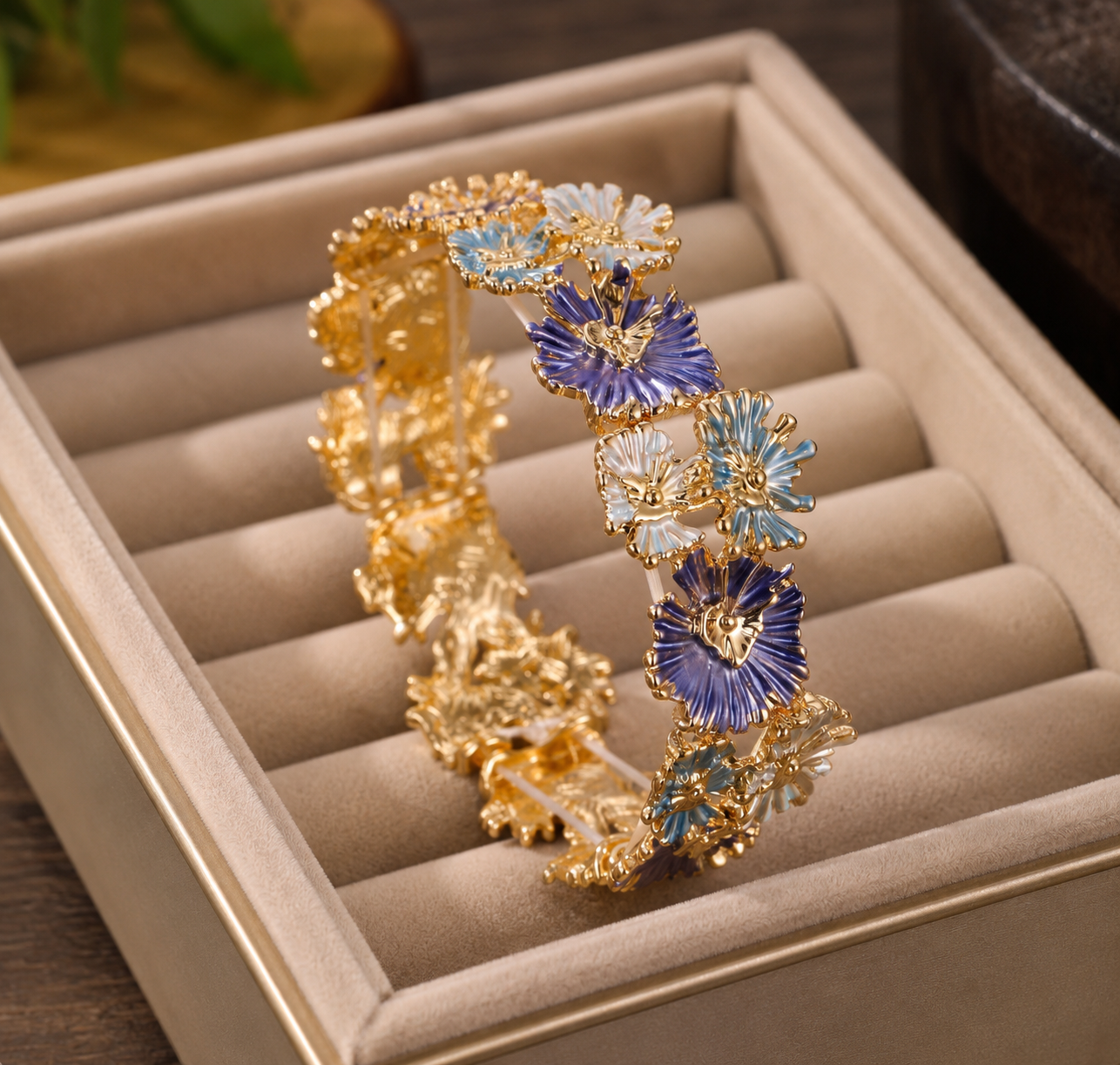 Blue Bloom Floral Bracelet