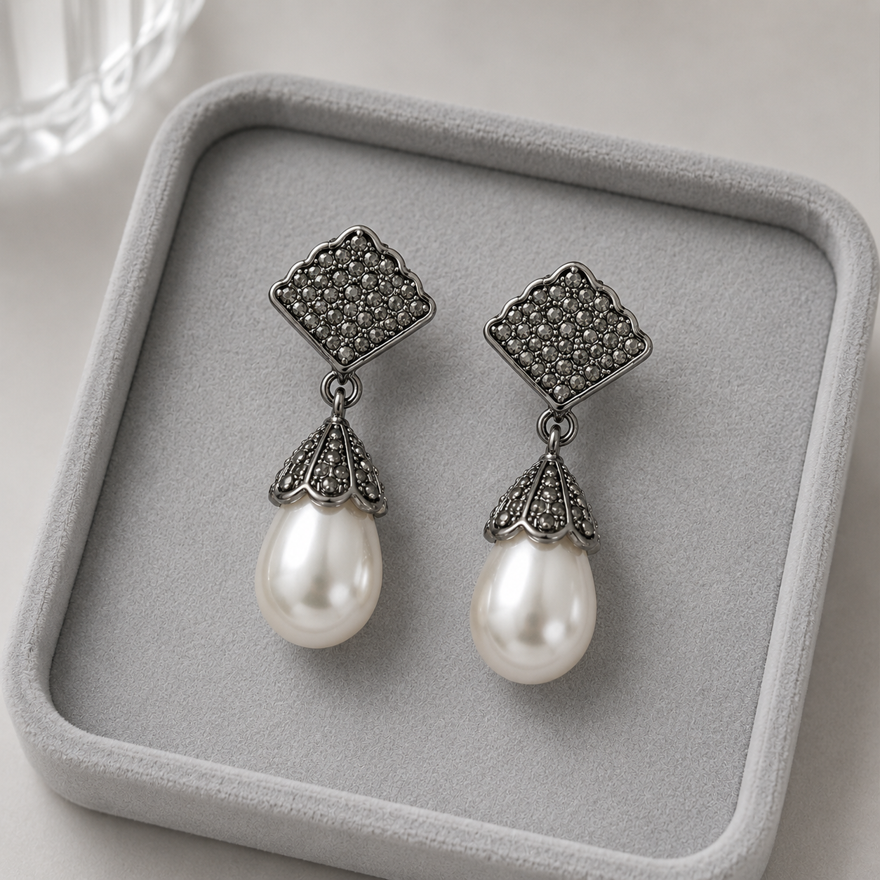 Vintage Pearl Drop Statement Earrings