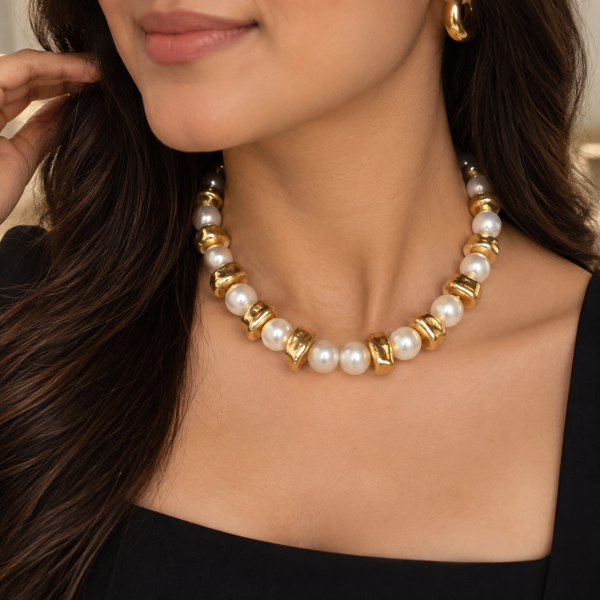 Pearl & Gold Harmony Necklace