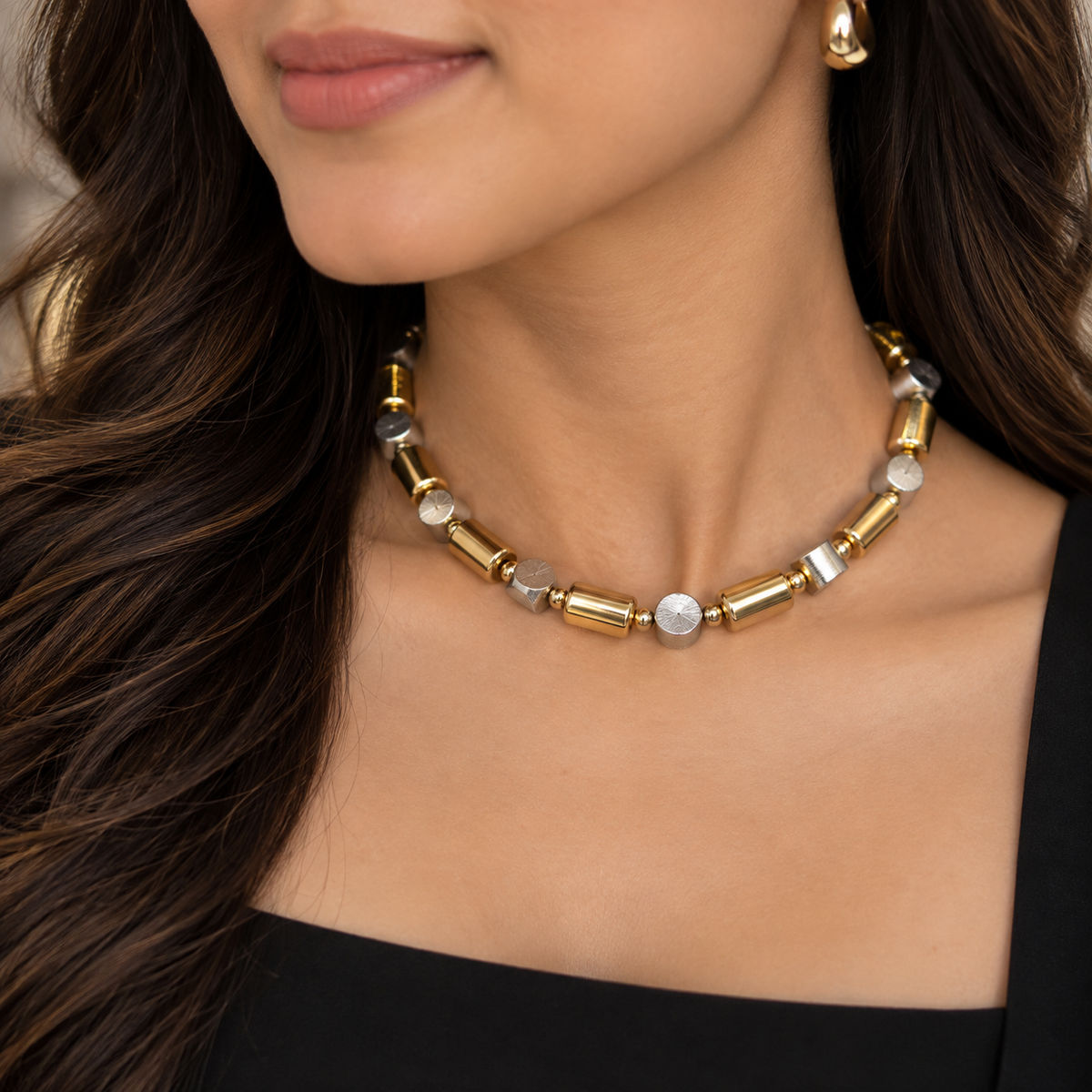 Golden Silver Luxe Necklace