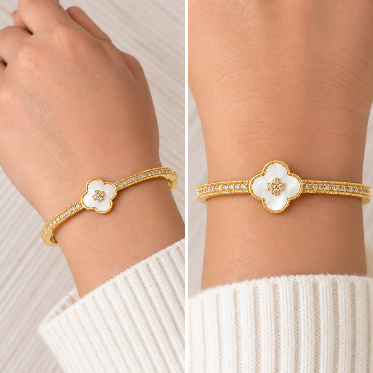 Clover Crystal Bangle