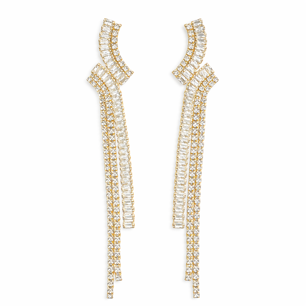Golden Rhinestone Earrings