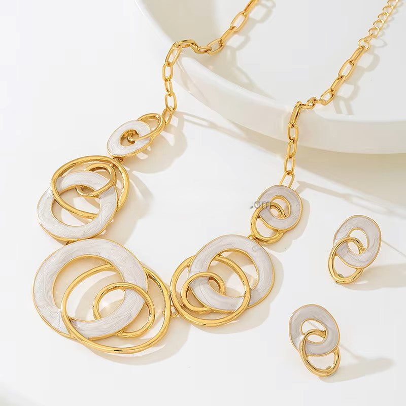 Ivory Halo Statement Necklace Set