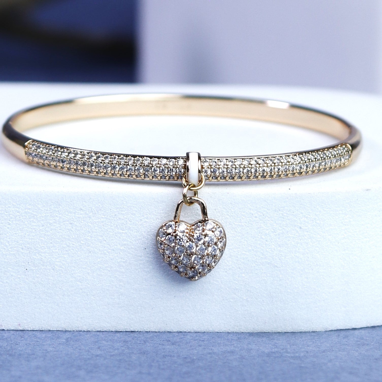 Heart Charm Bangle