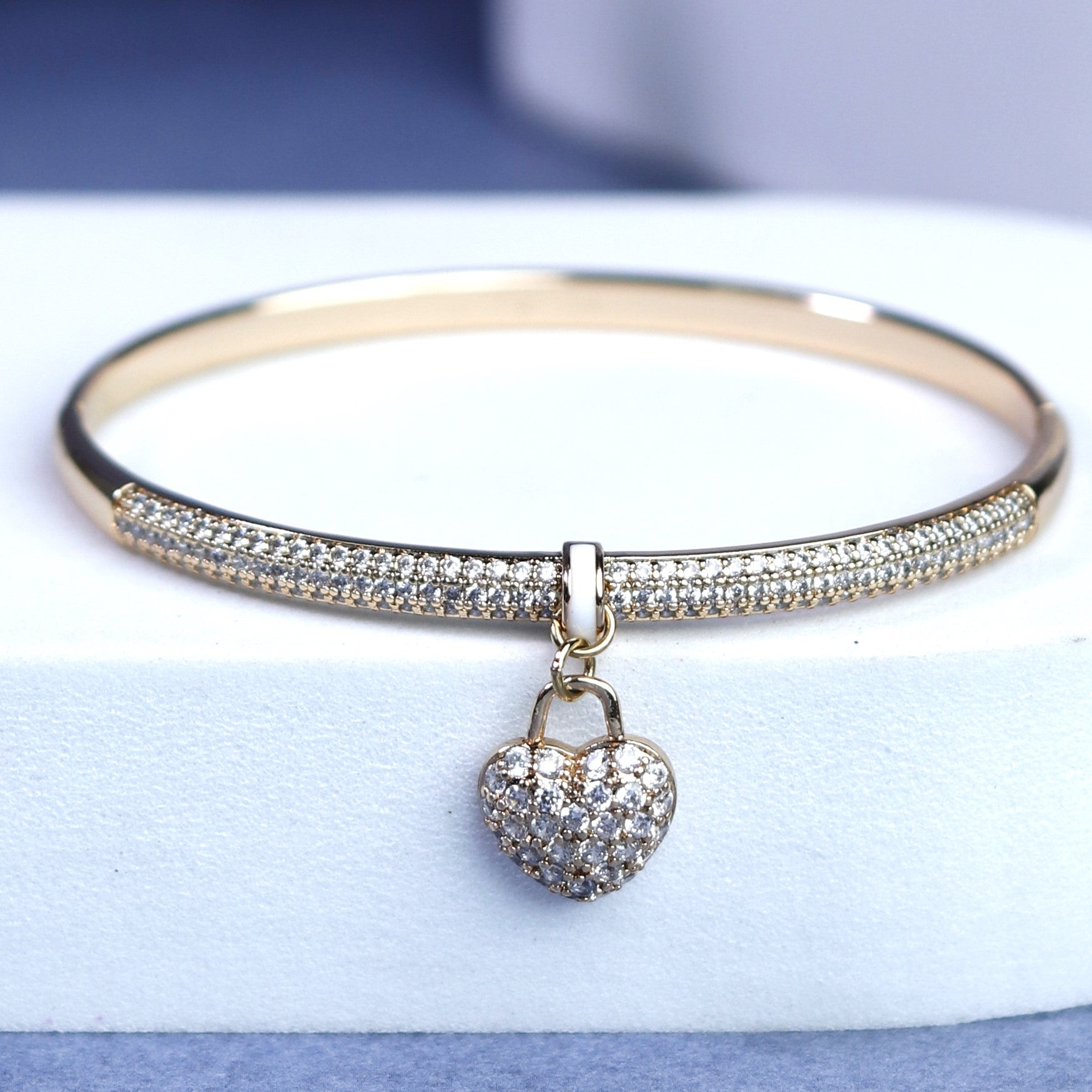 Heart Charm Bangle