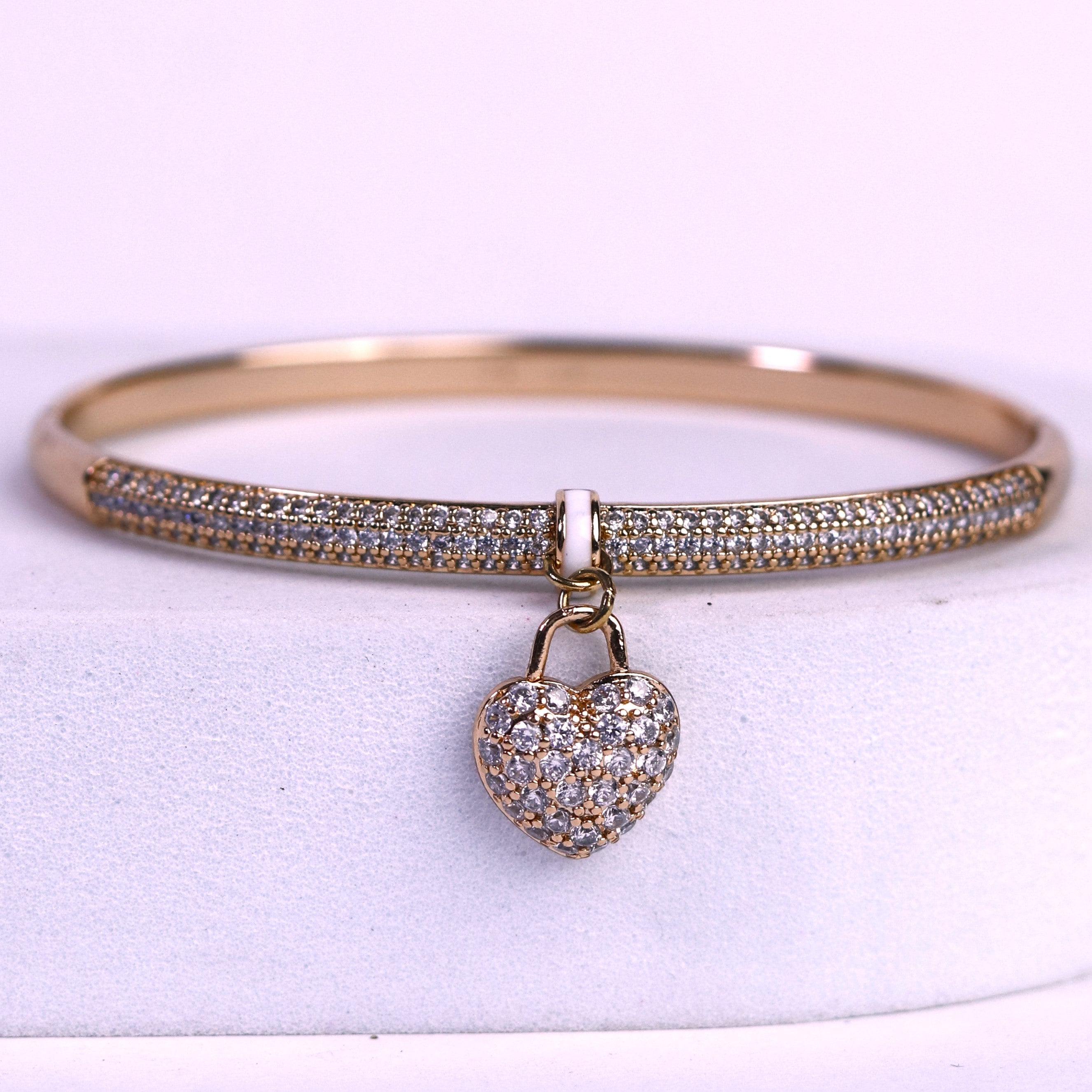 Heart Charm Bangle