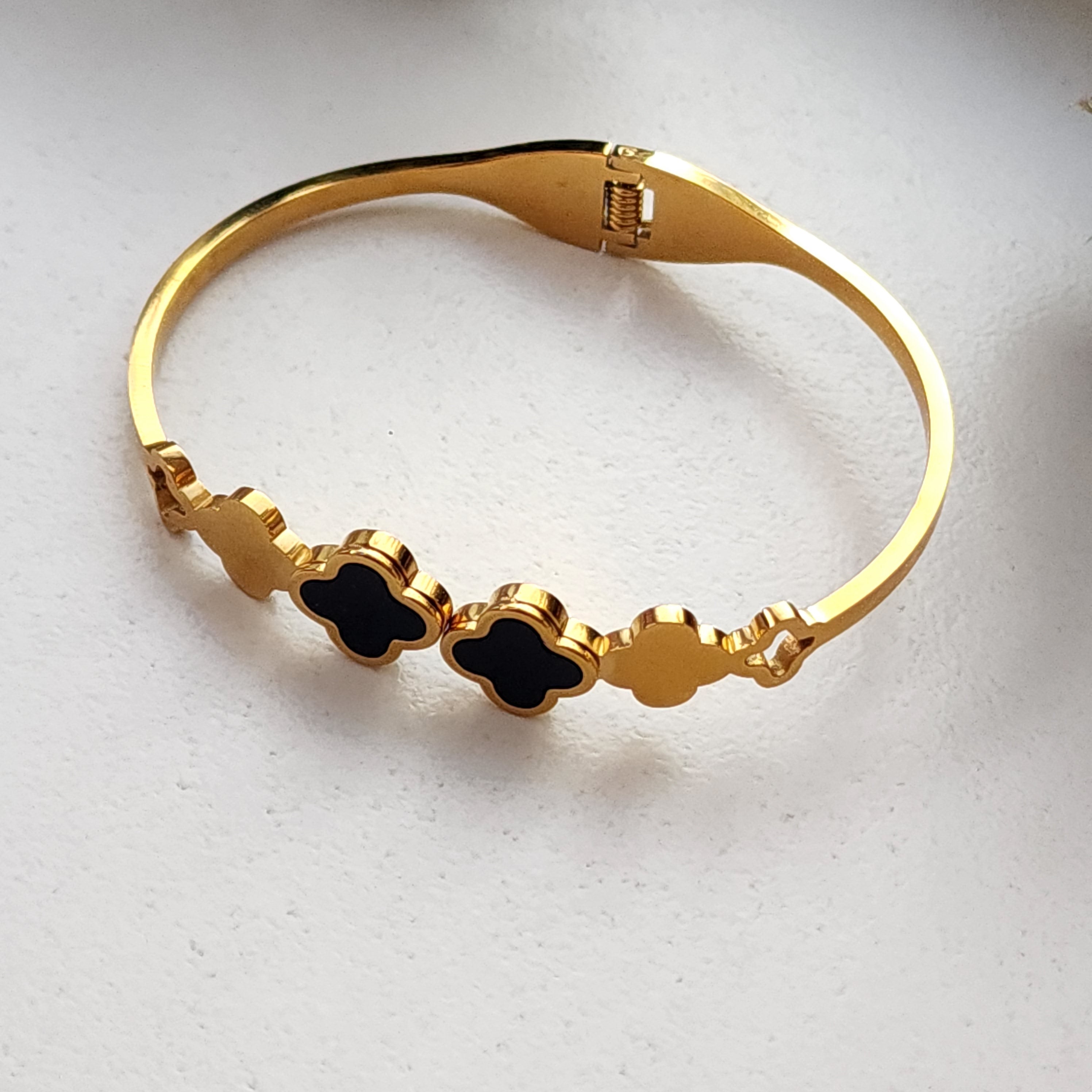 Midnight Clover Cuff