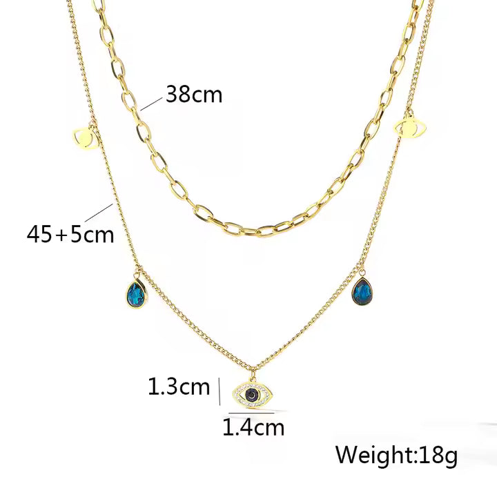 Evil Eye Layered Necklace