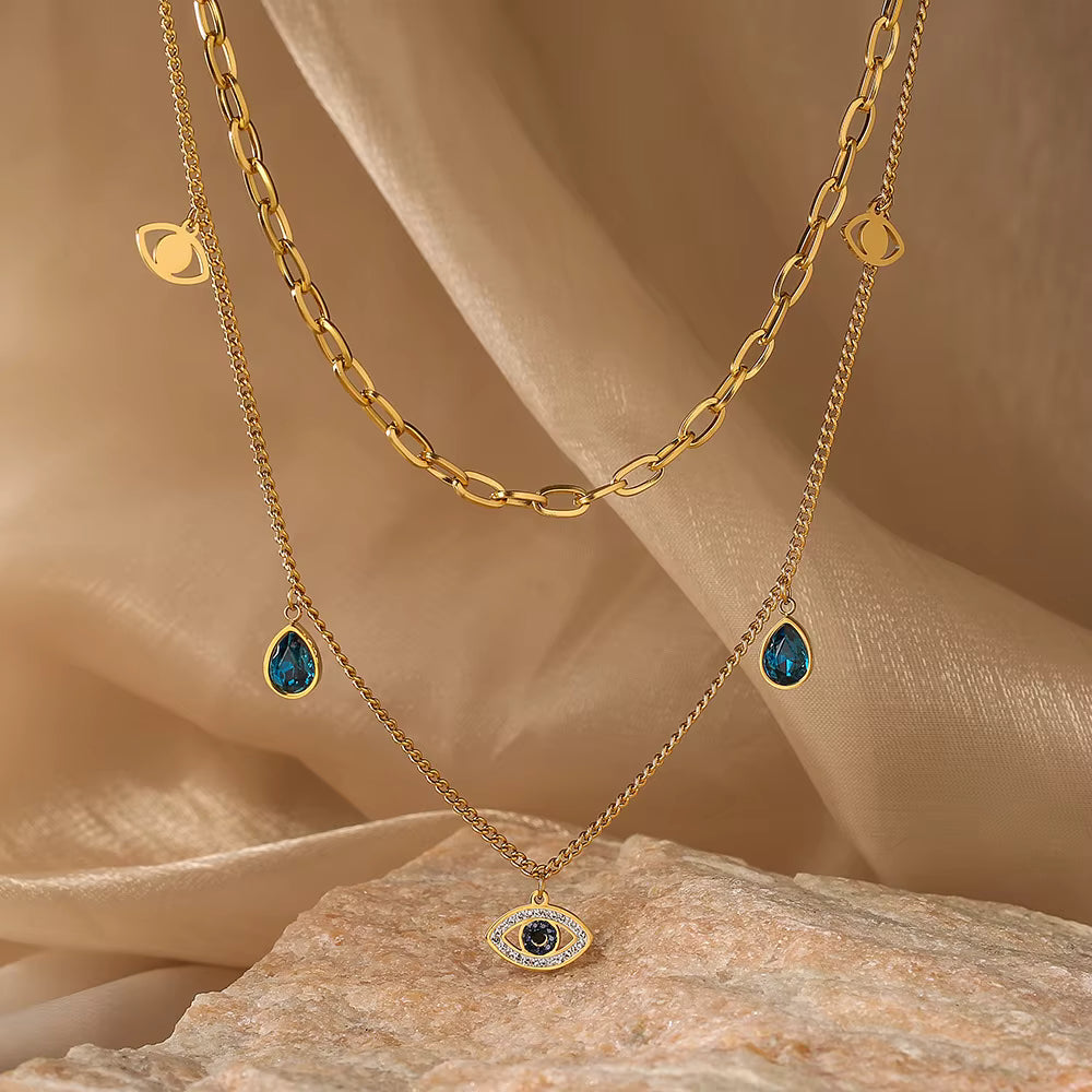 Evil Eye Layered Necklace