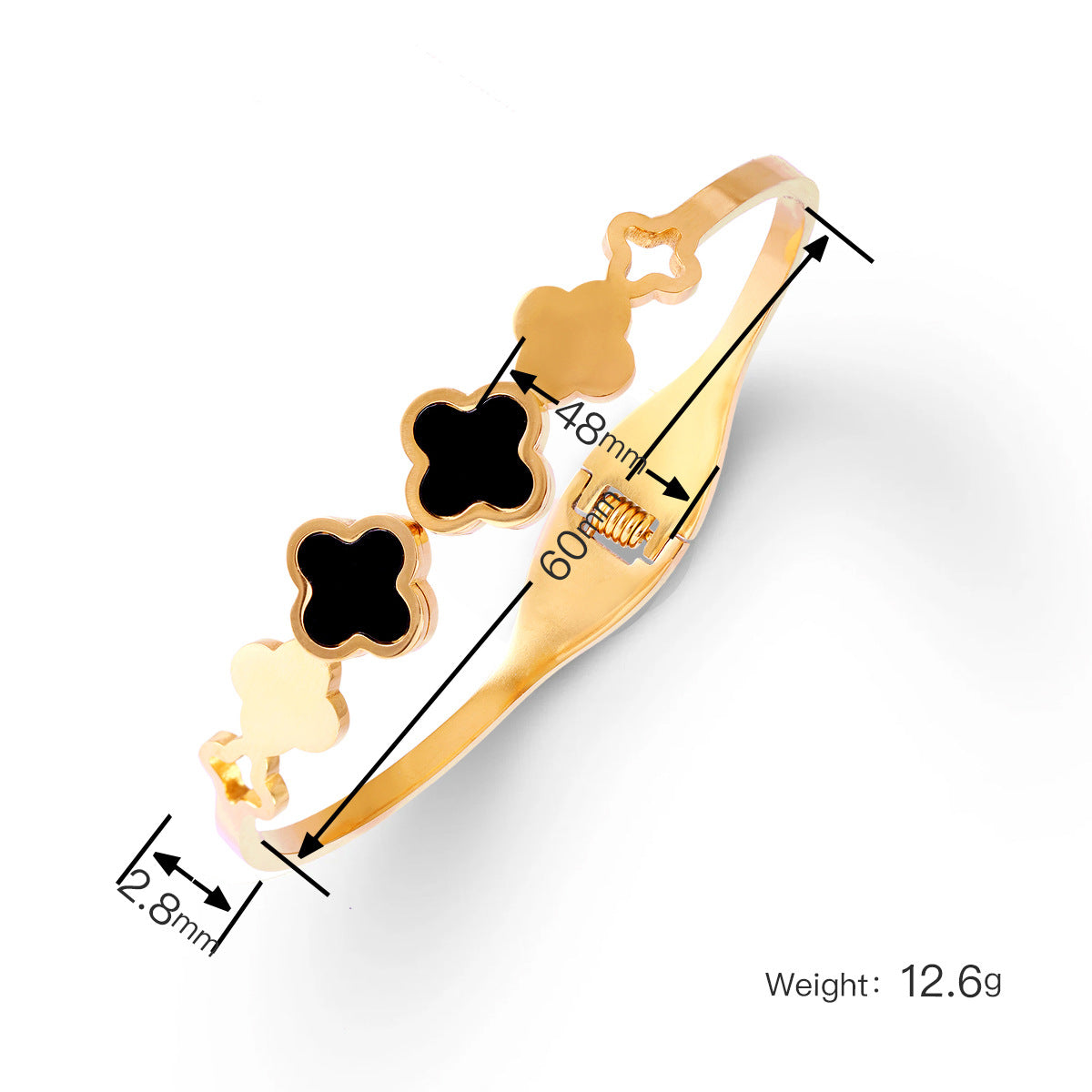 Midnight Clover Cuff