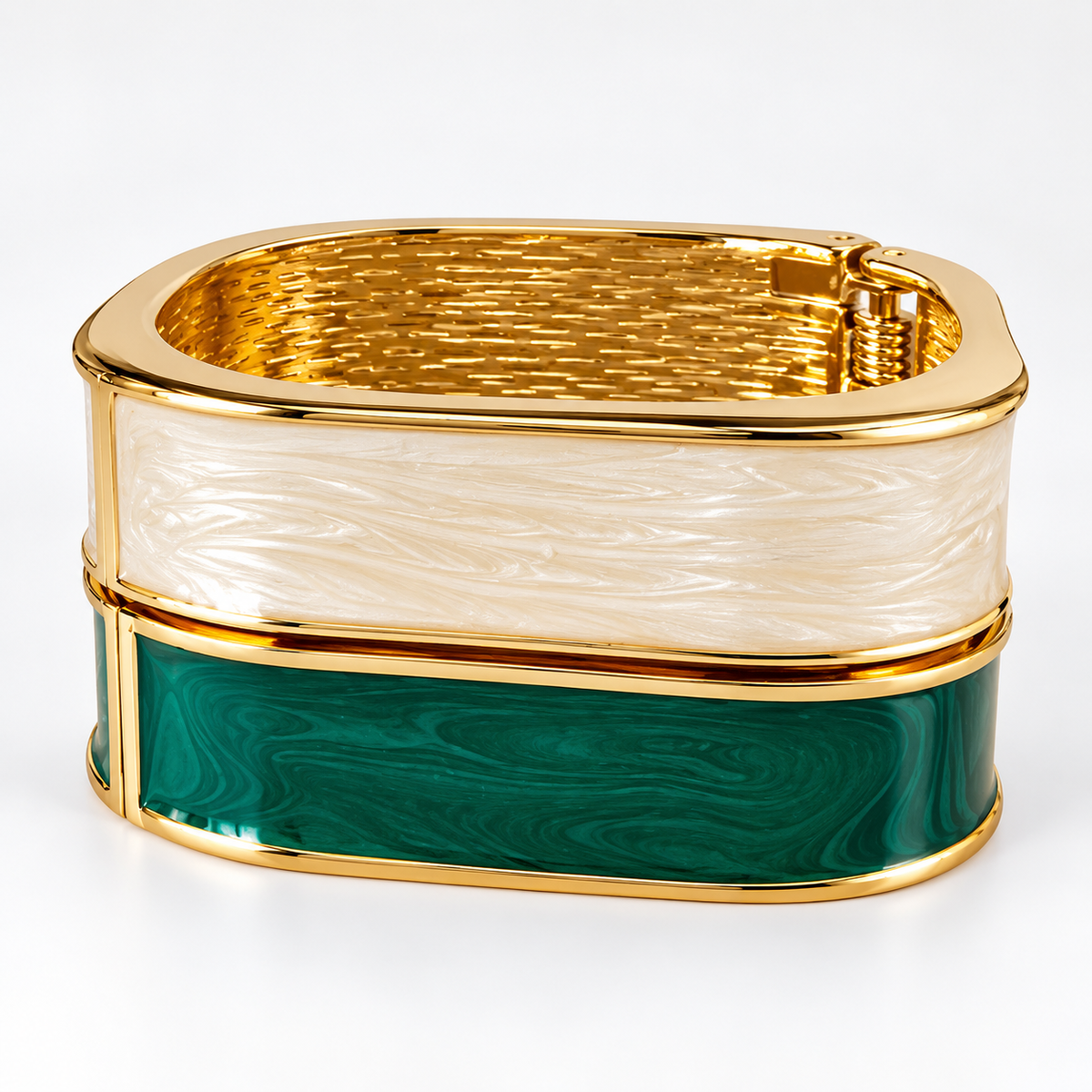 Emerald & Ivory Bracelet Set