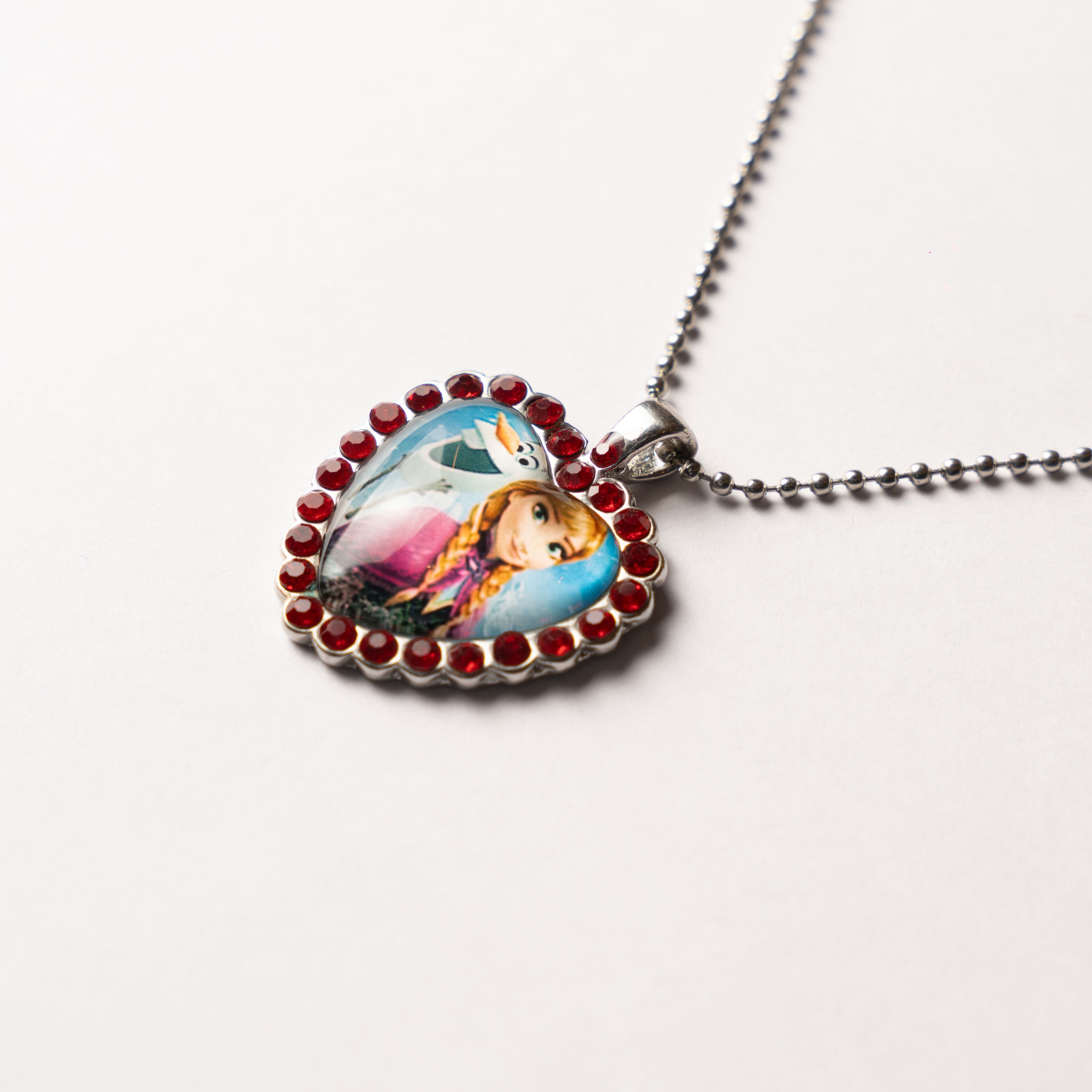 Red Heart Anna Elsa Necklace