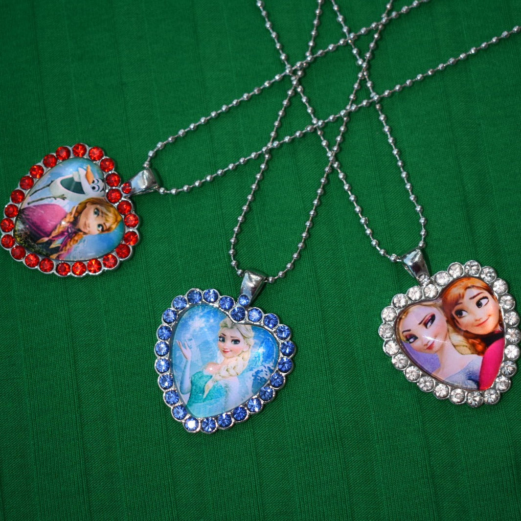 Red Heart Anna Elsa Necklace