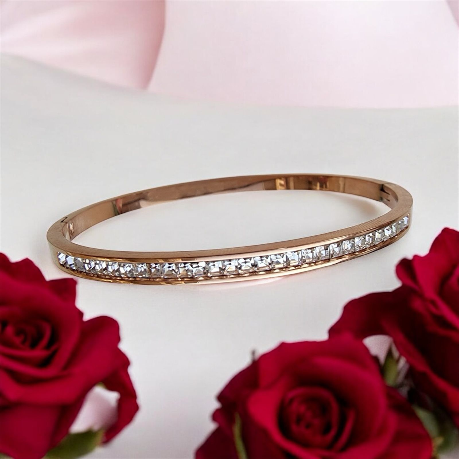Rose Gold Diamond Studded Bangle