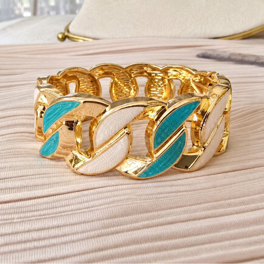 White & Turquoise Bracelet