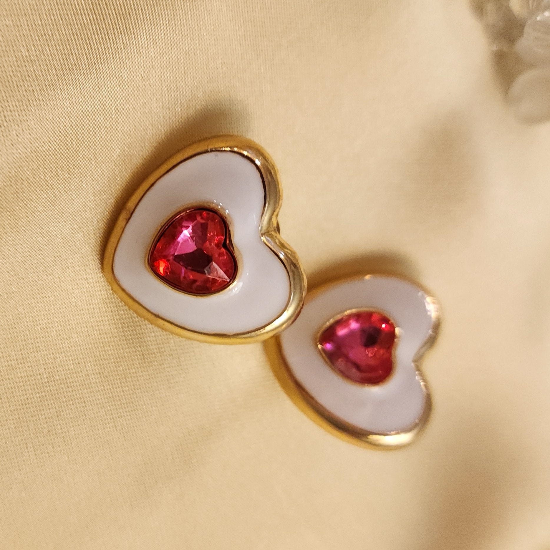 White Heart Studs