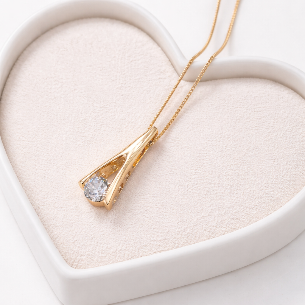 Solitaire Drop Necklace
