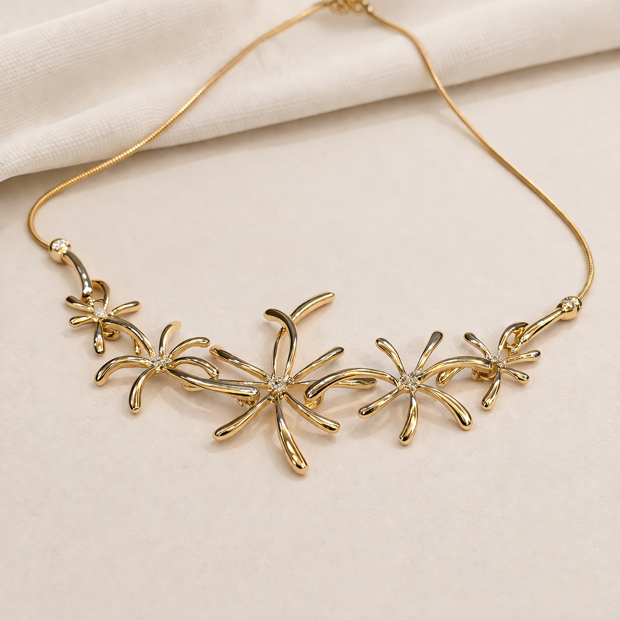 Golden Bloom Statement Necklace