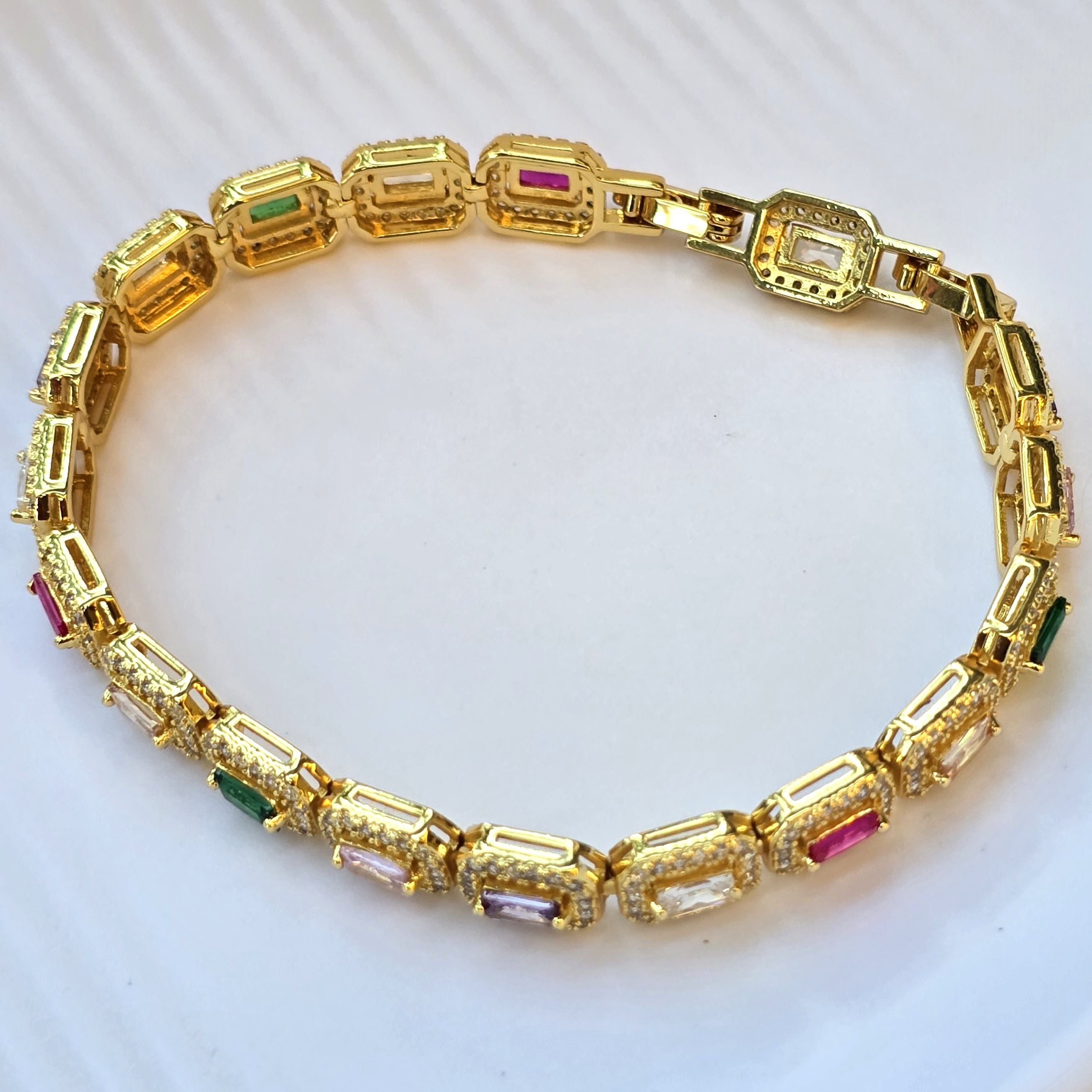 Multicolor Gemstone Tennis Bracelet