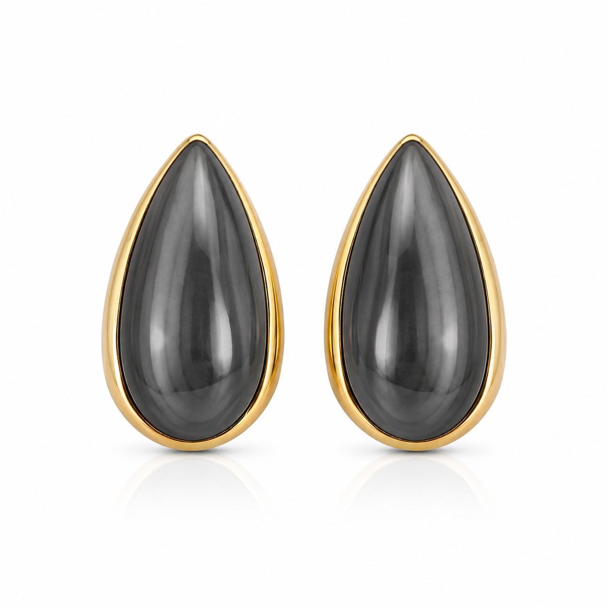 Midnight Teardrop Studs