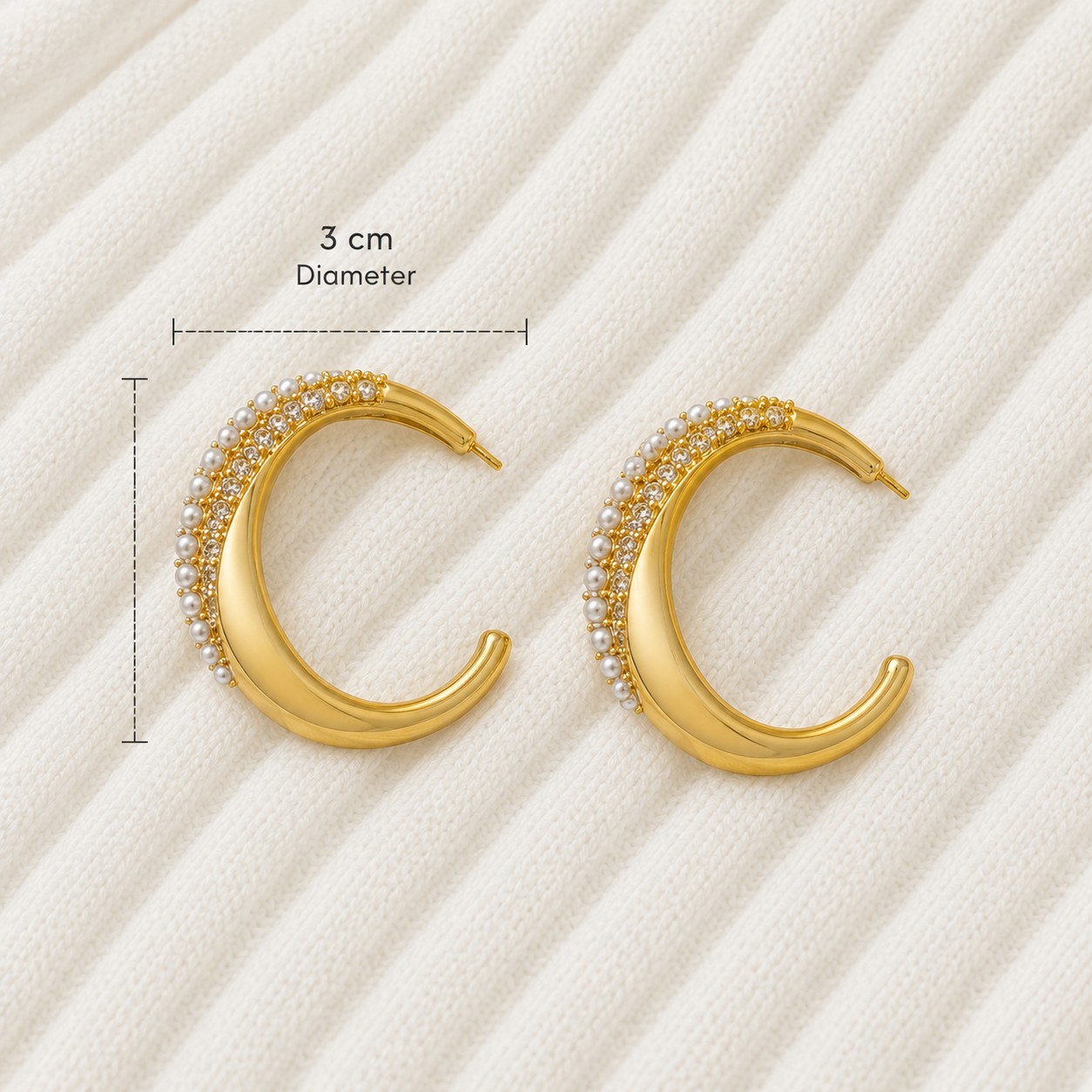 Pearl Luxe Half Hoop Earrings