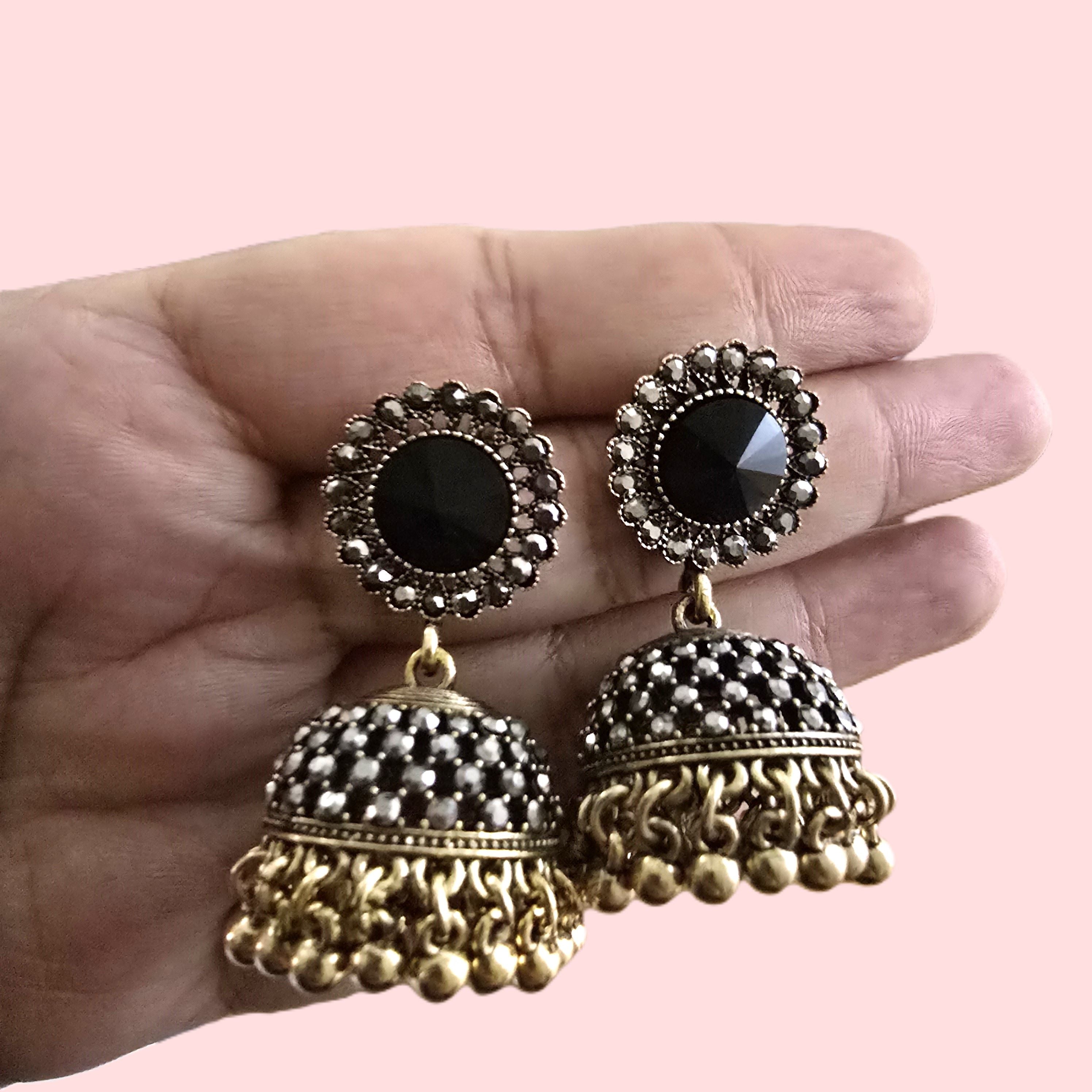 Crystal Dome Jhumka Earrings