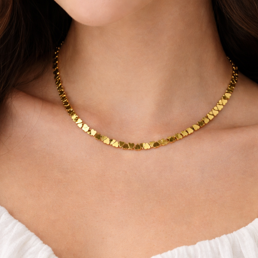 Golden Heart Chain Necklace