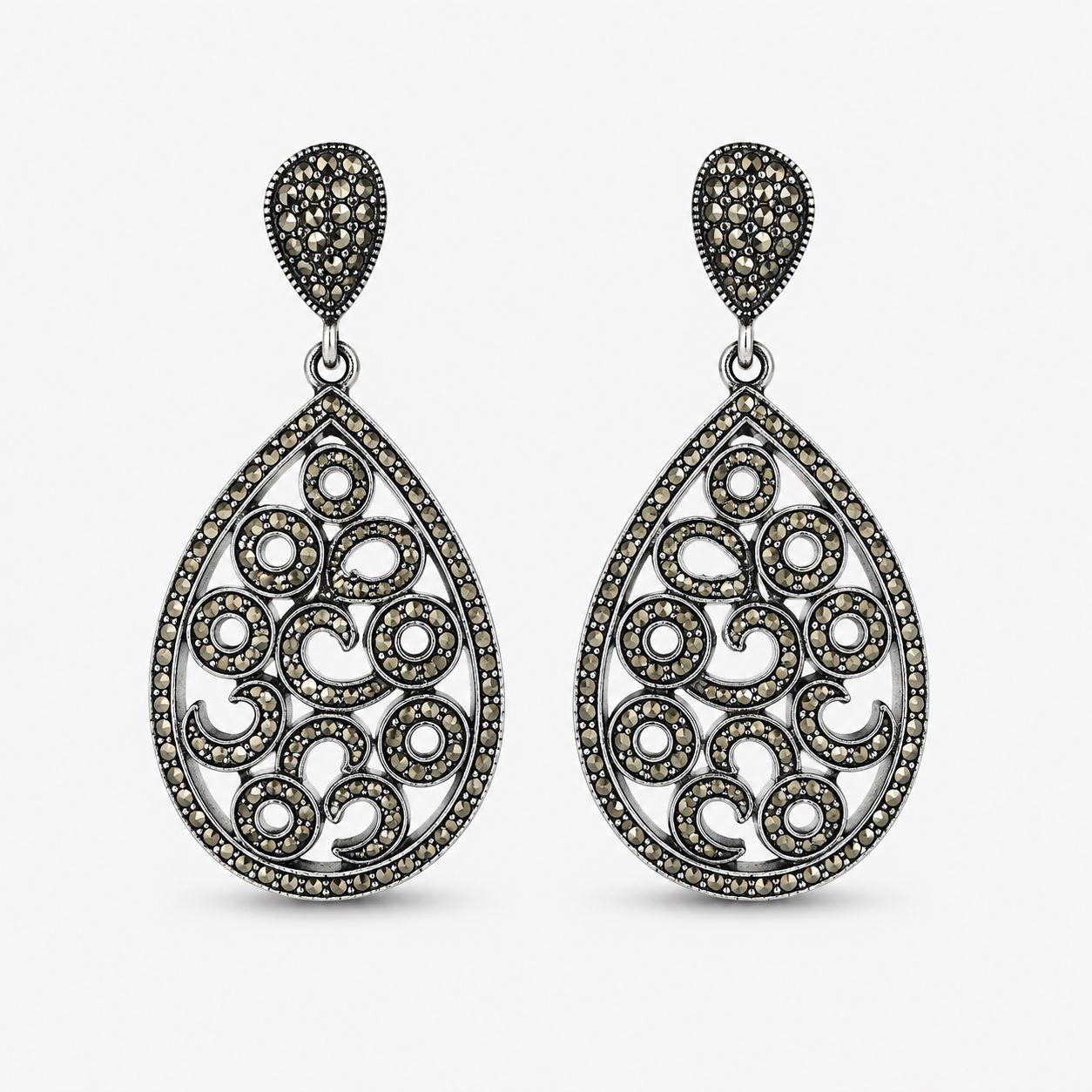 Vintage Filigree Teardrop Earrings