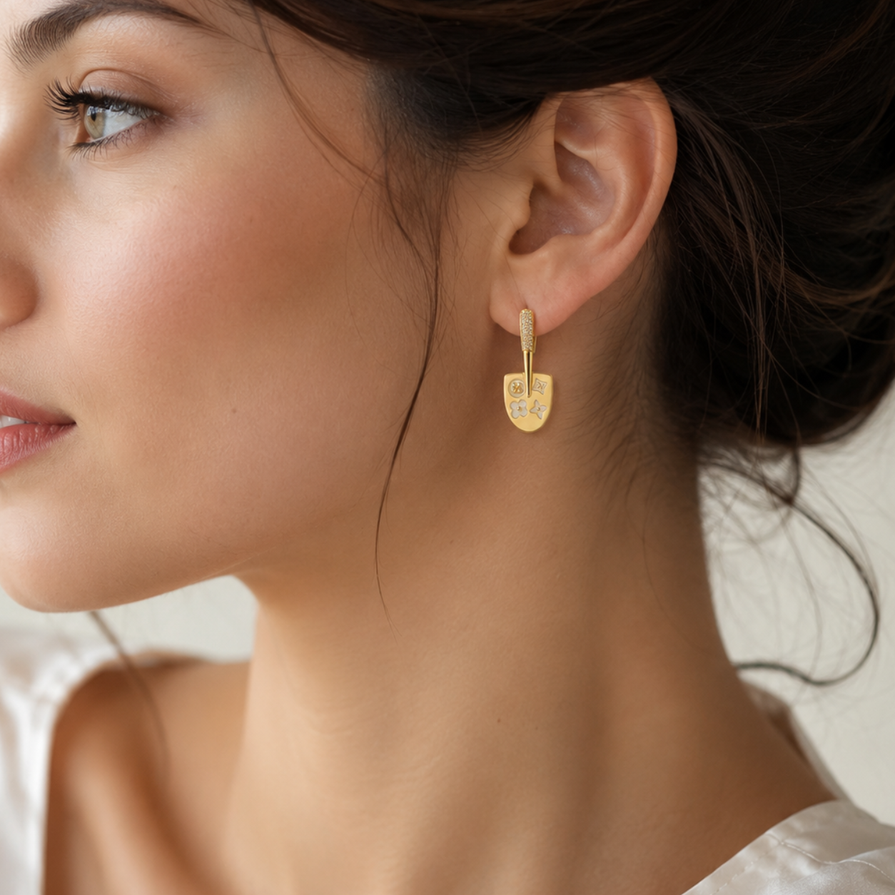 Celeste Flora Gold Minimalist Earrings