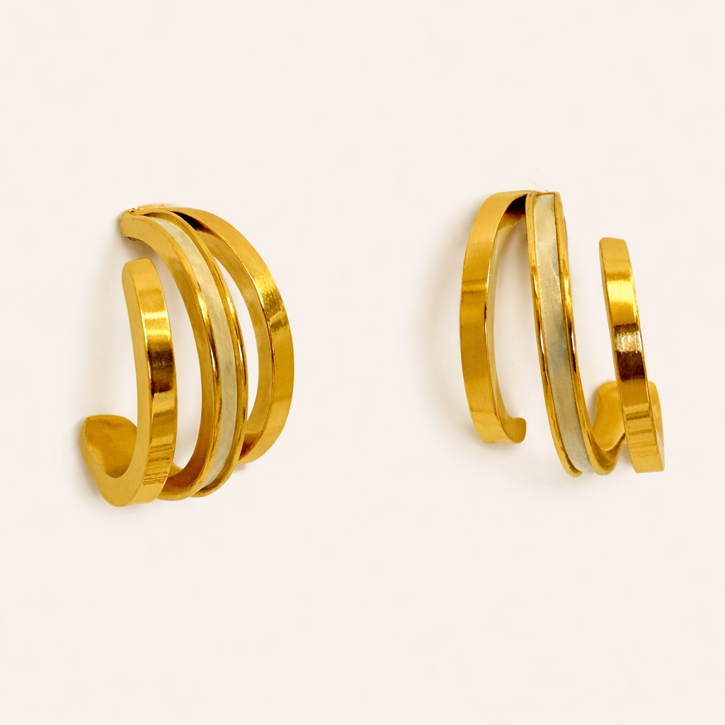 Trio Glow Office Hoop Earrings (2.5 cm)