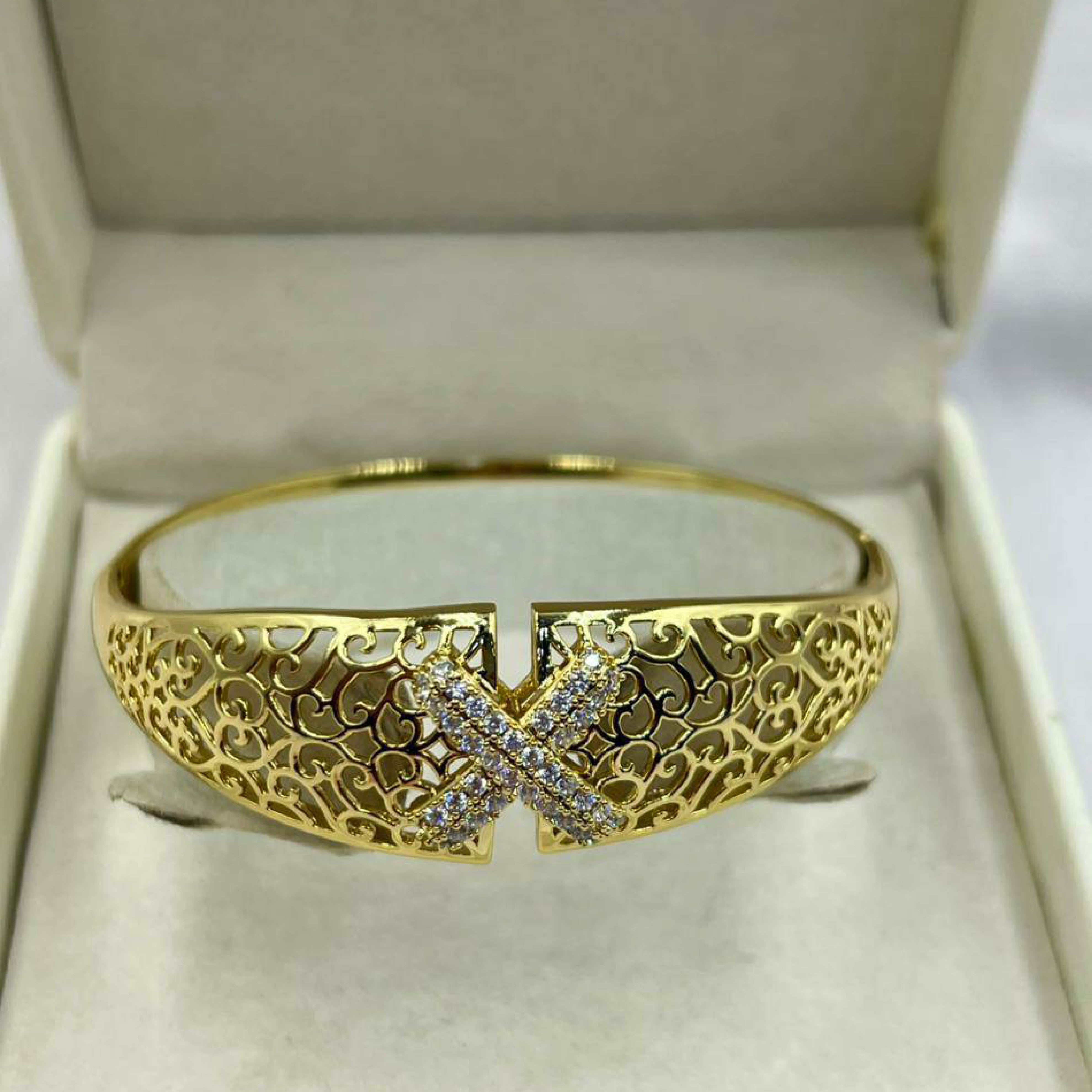 Cross Filigree Gold Bracelet ( Dubai style )