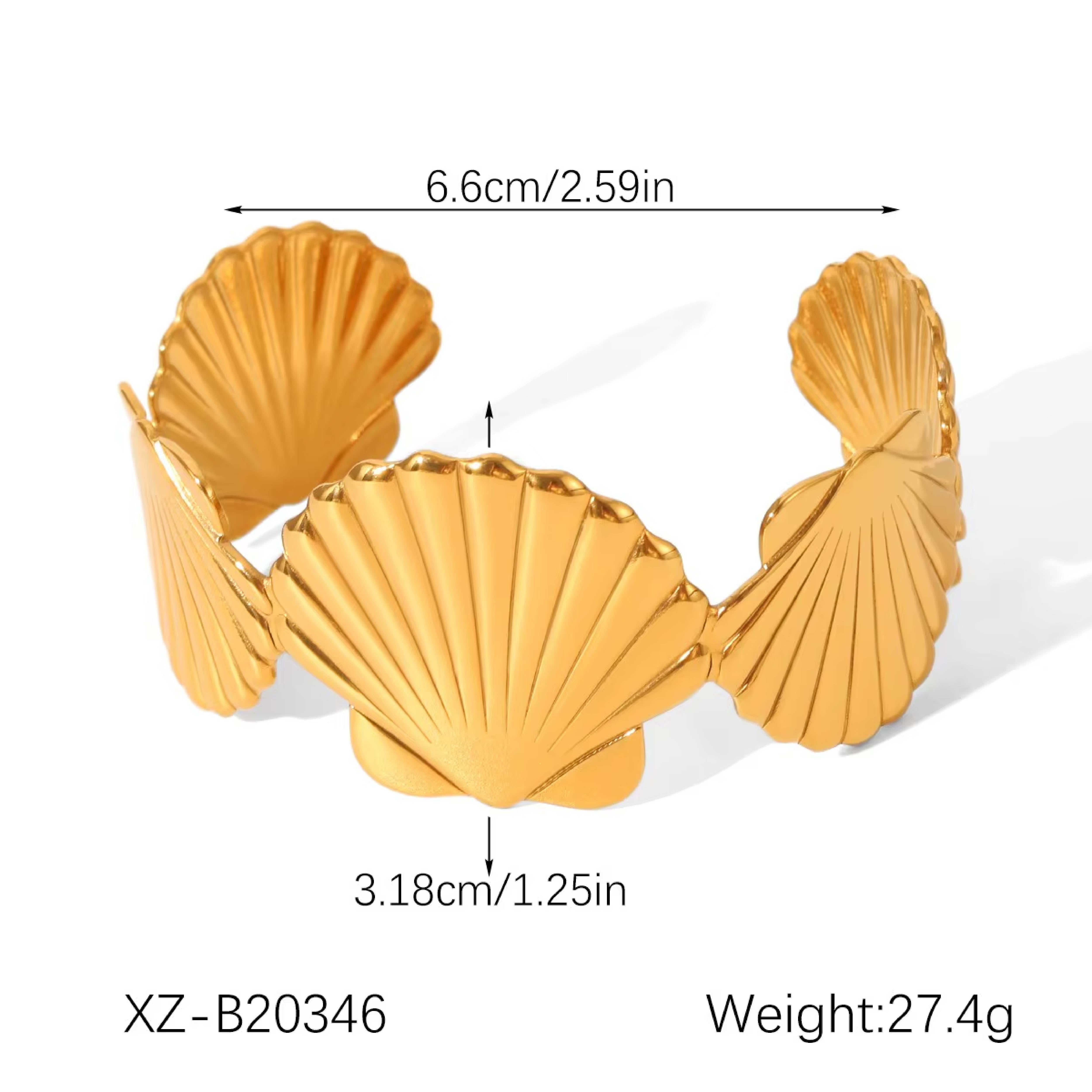Golden Seashell Statement Bracelet