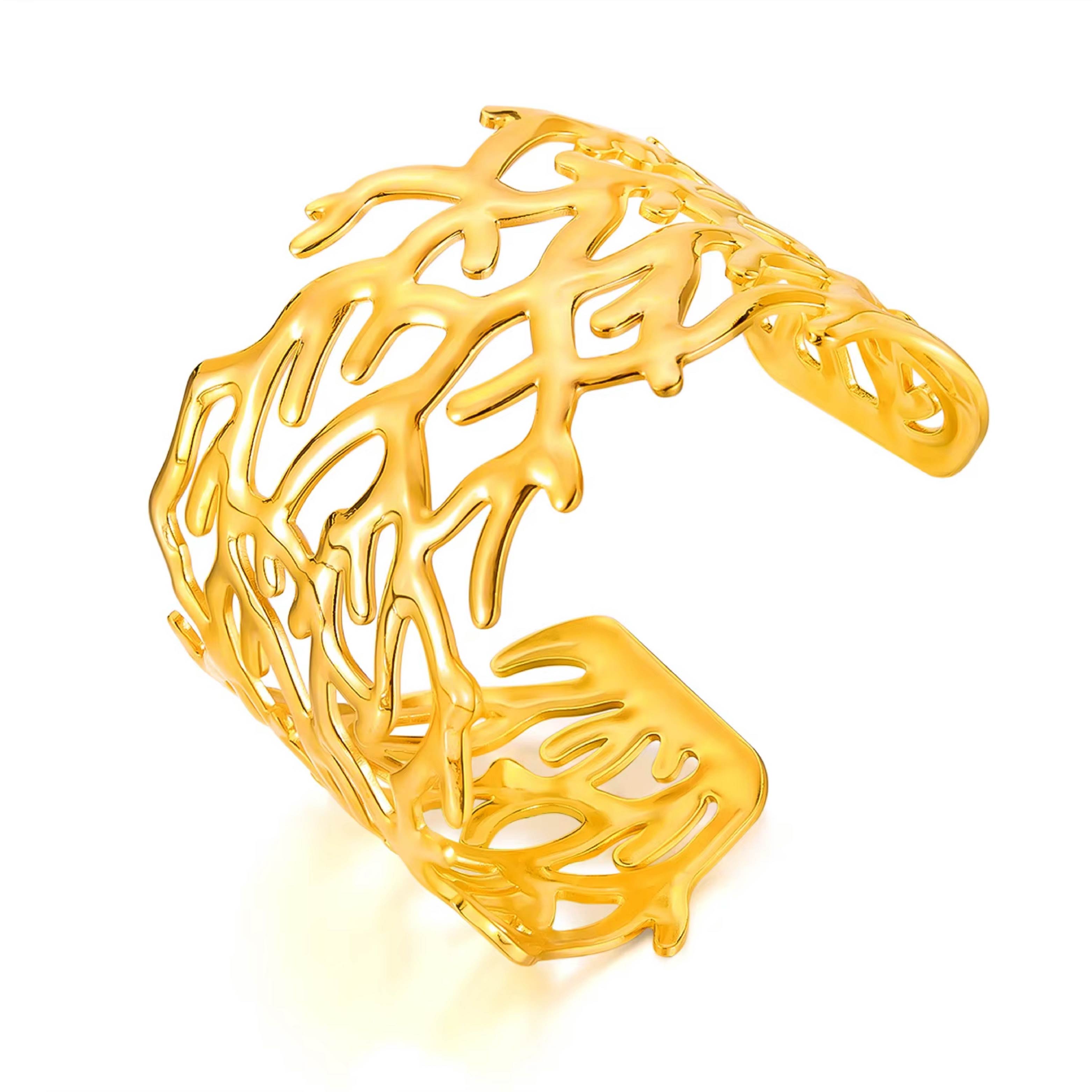 Golden Coral Cuff Bracelet