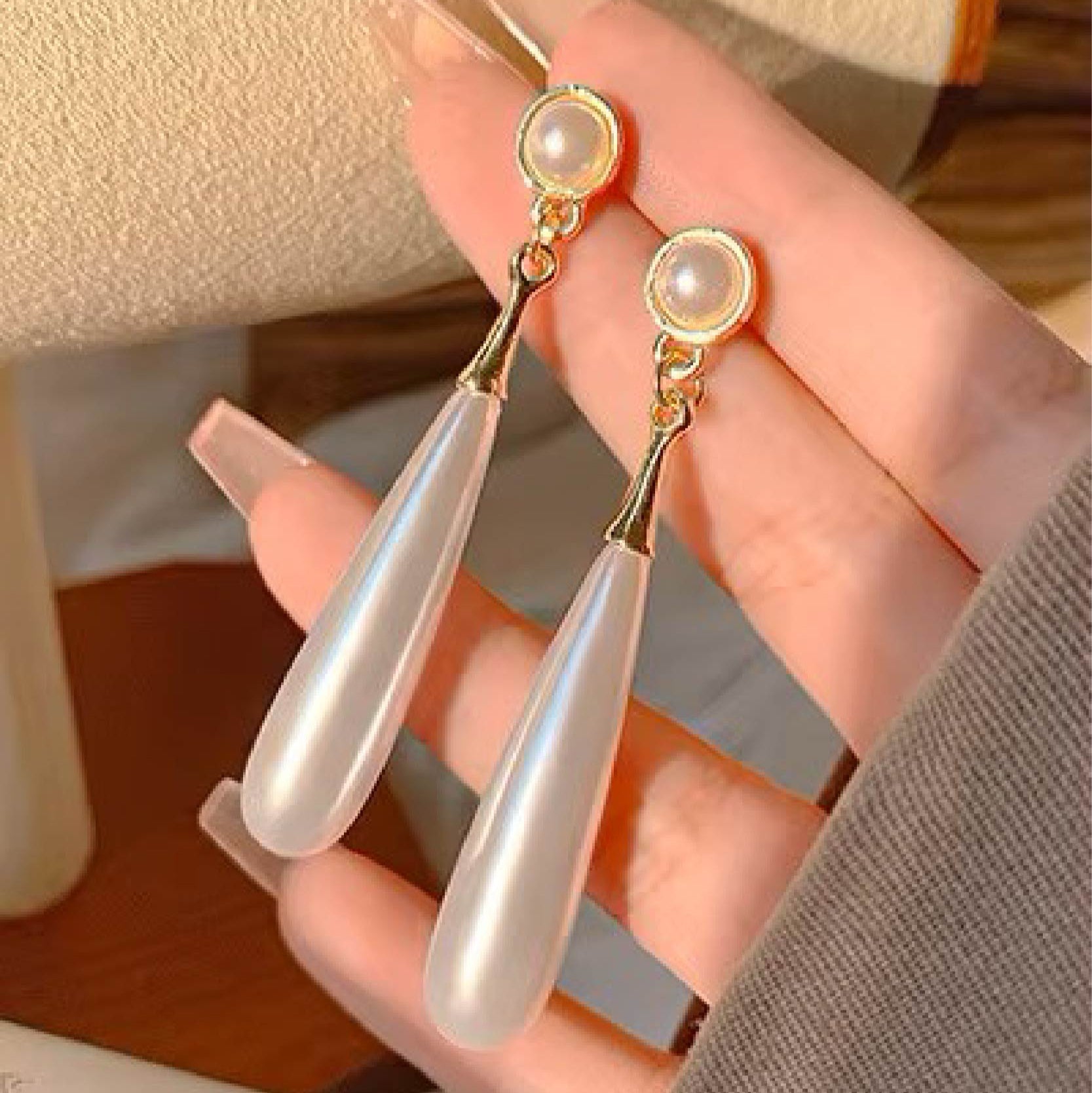 Ivory Drop Danglers