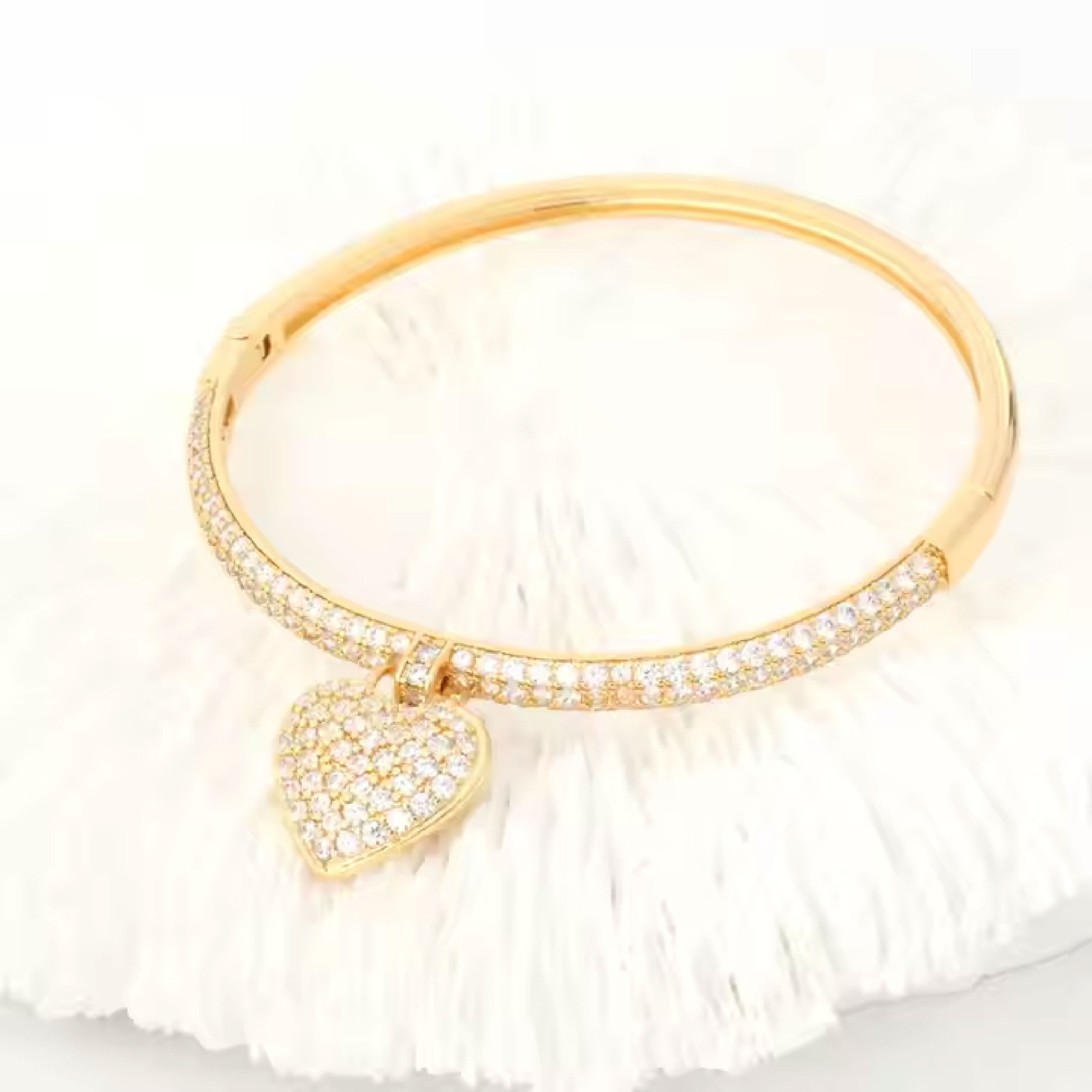 Heart Charm Bangle