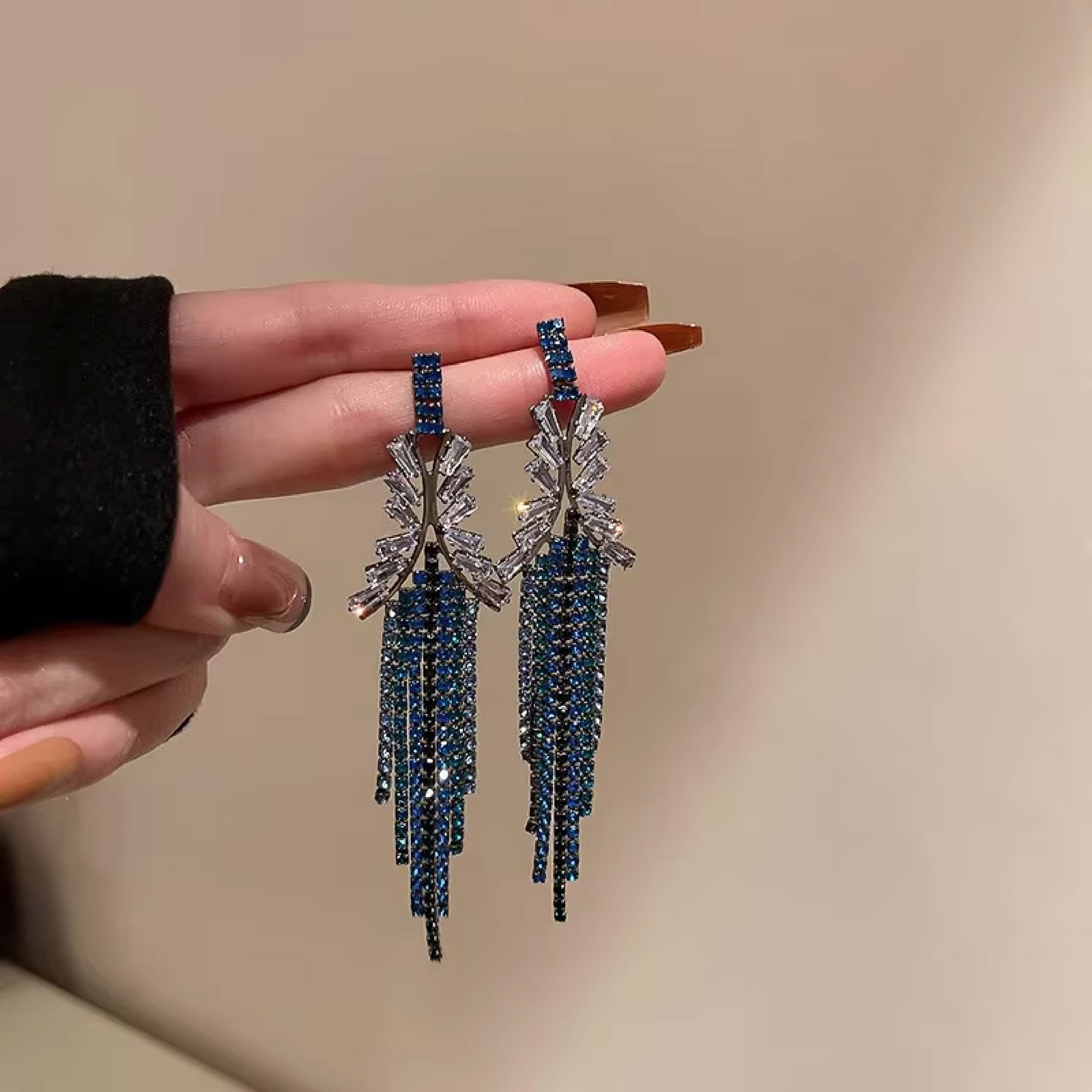 Blue Snowflake Earrings