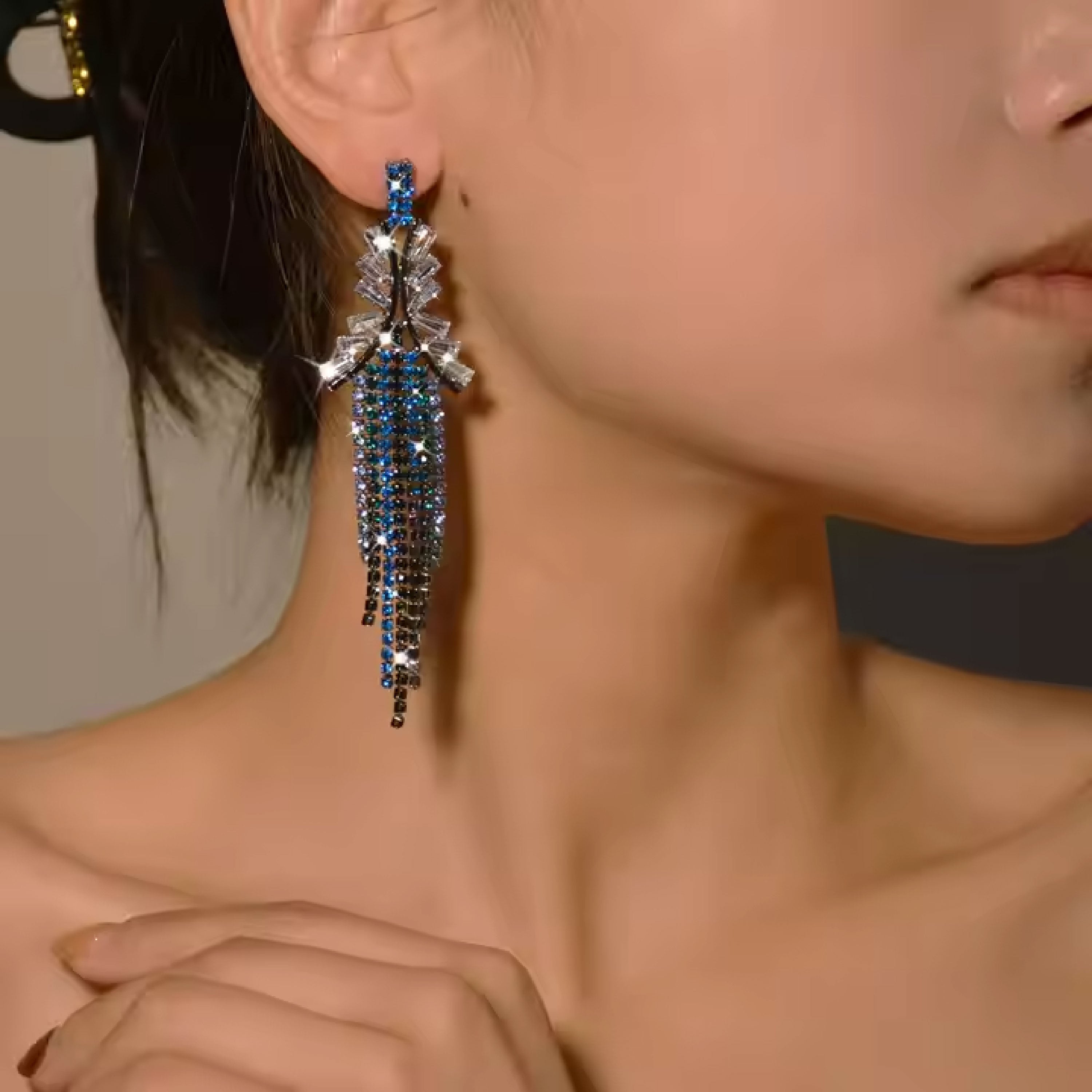 Blue Snowflake Earrings