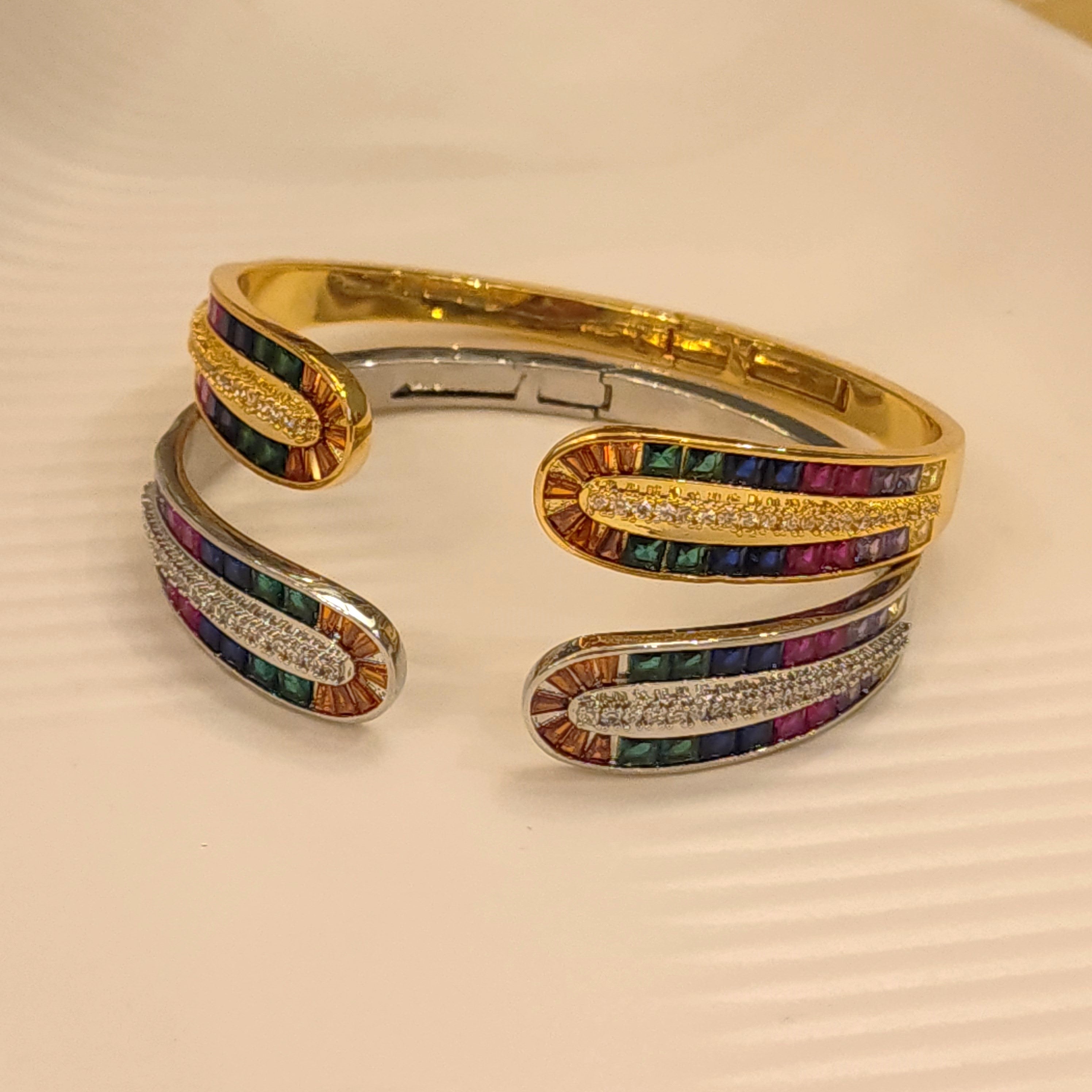 Rainbow Silver Cuff