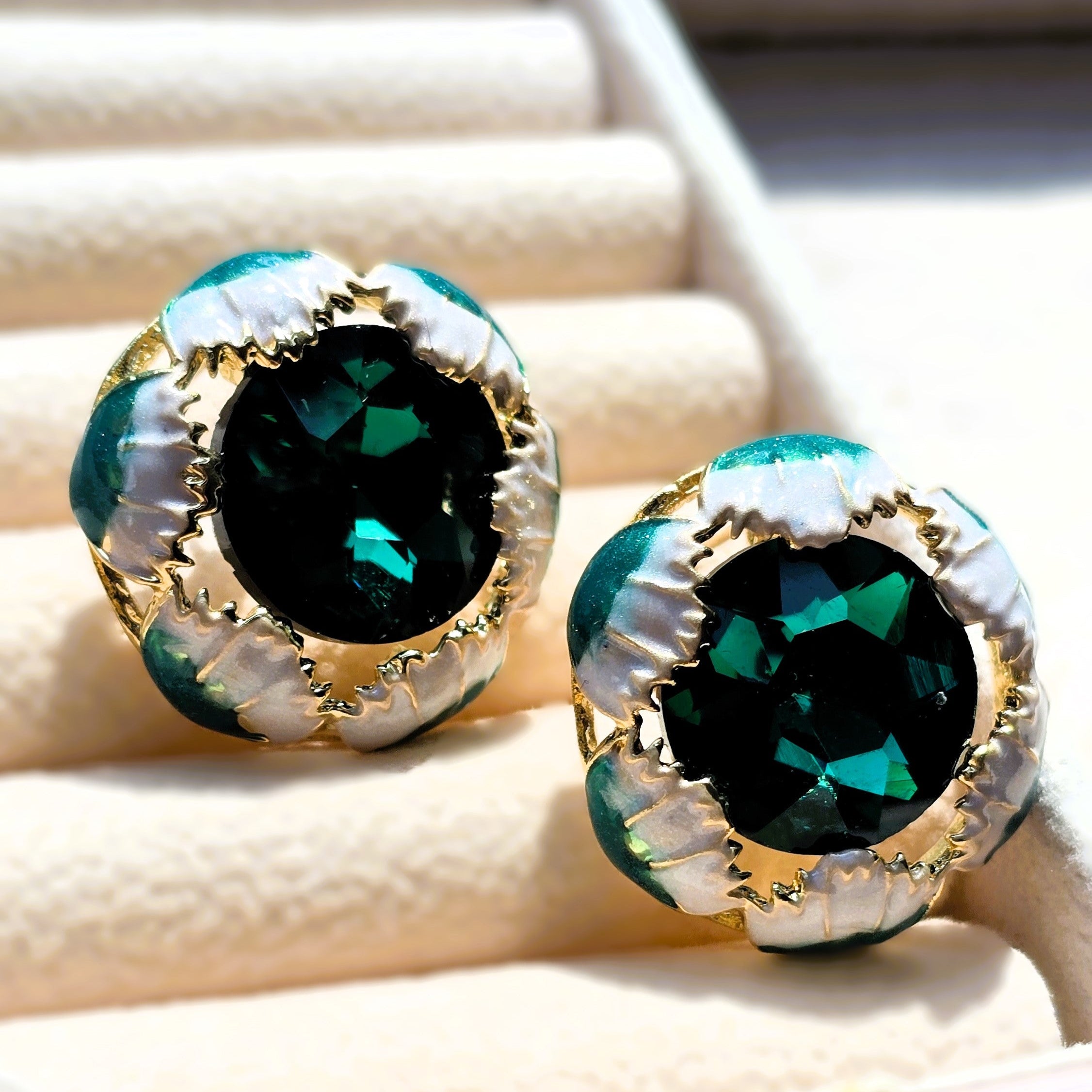 Emerald Gem Studs