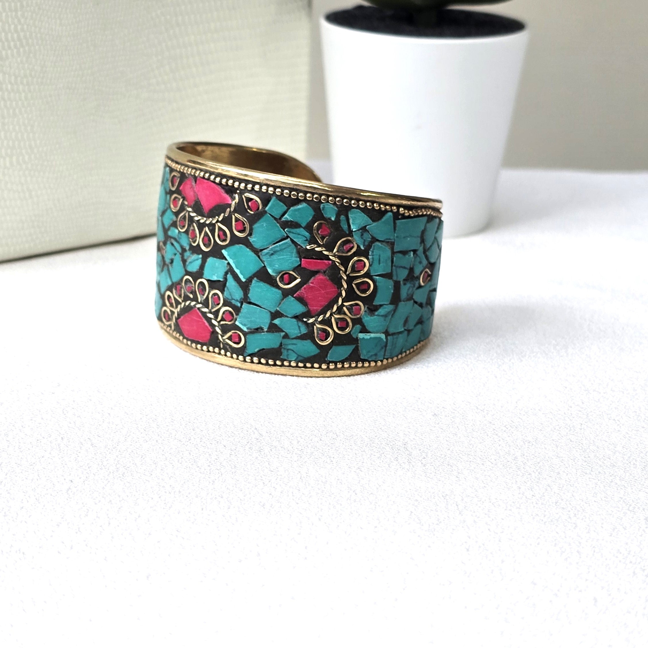 Khardung Mosaic Cuff – Handcrafted in Ladakh