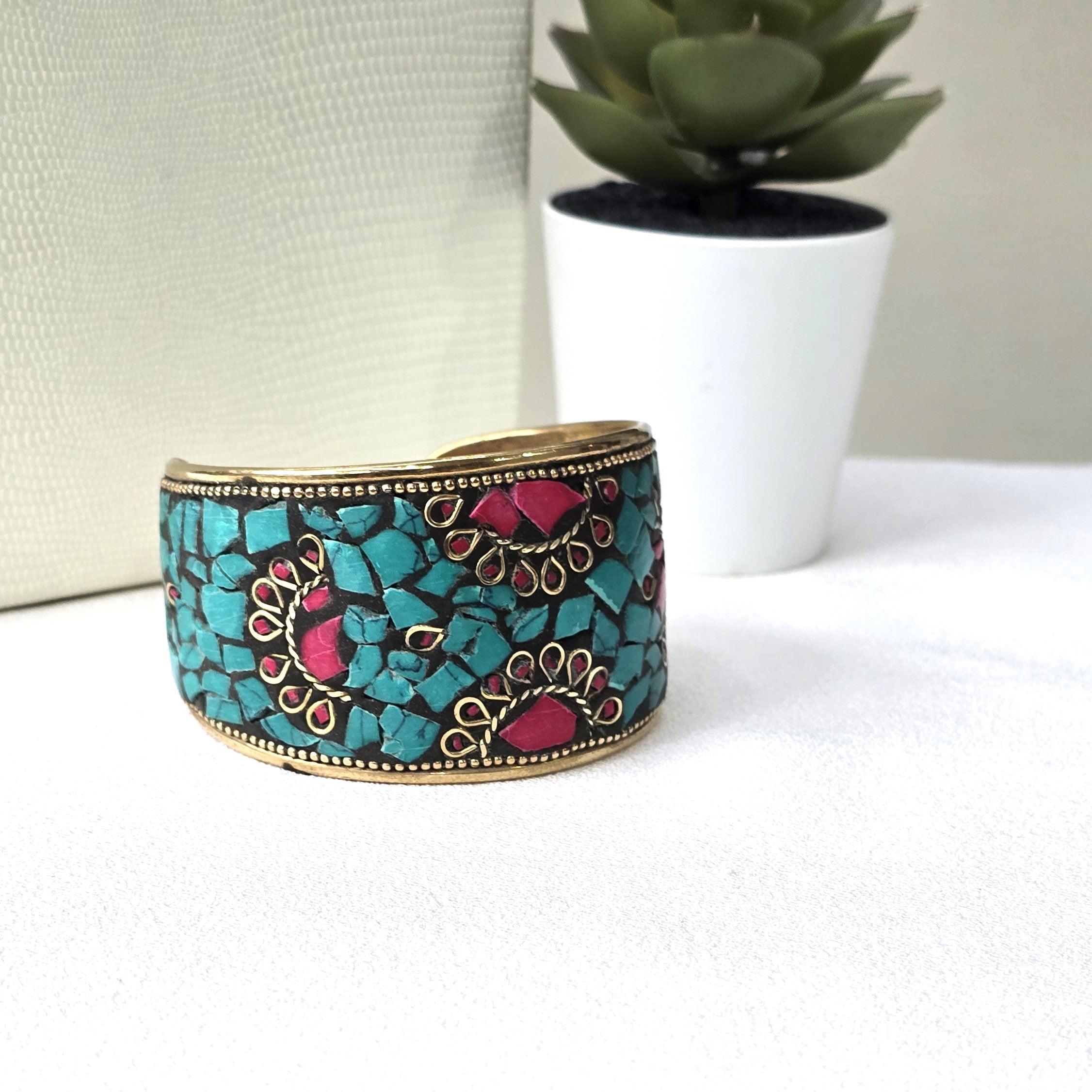 Khardung Mosaic Cuff – Handcrafted in Ladakh