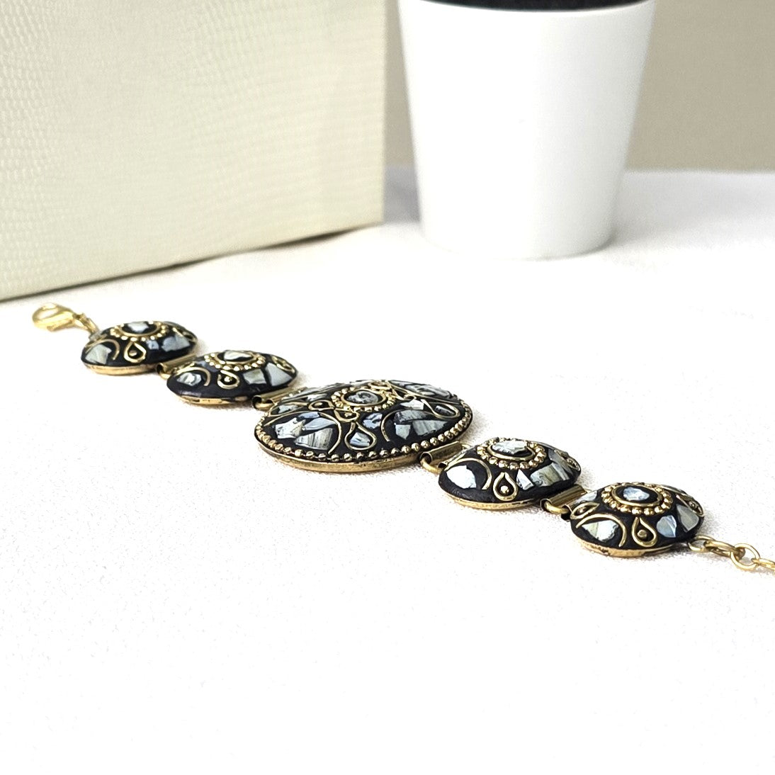 Nubra Eclipse Brass Bracelet – Handcrafted in Ladakh