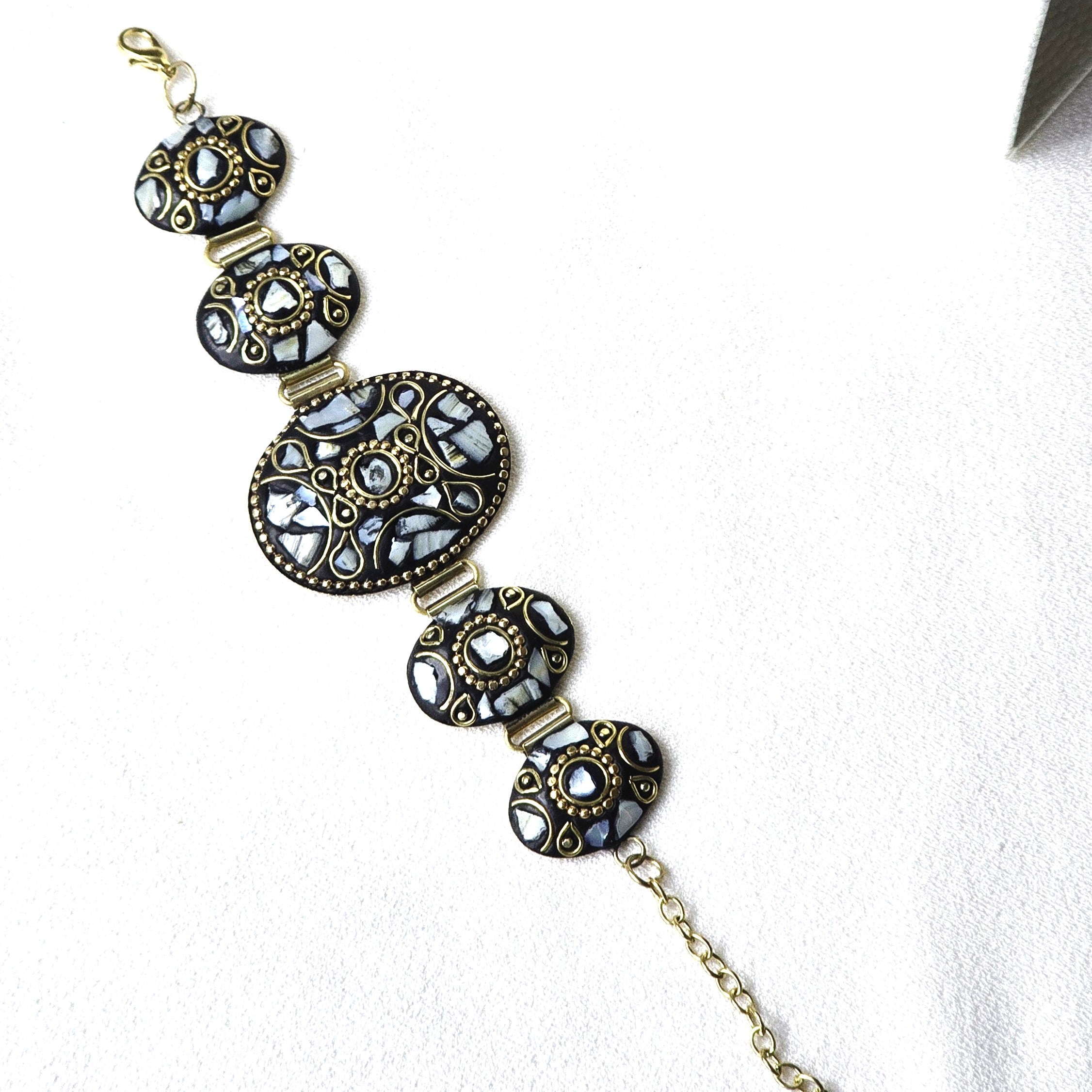 Nubra Eclipse Brass Bracelet – Handcrafted in Ladakh