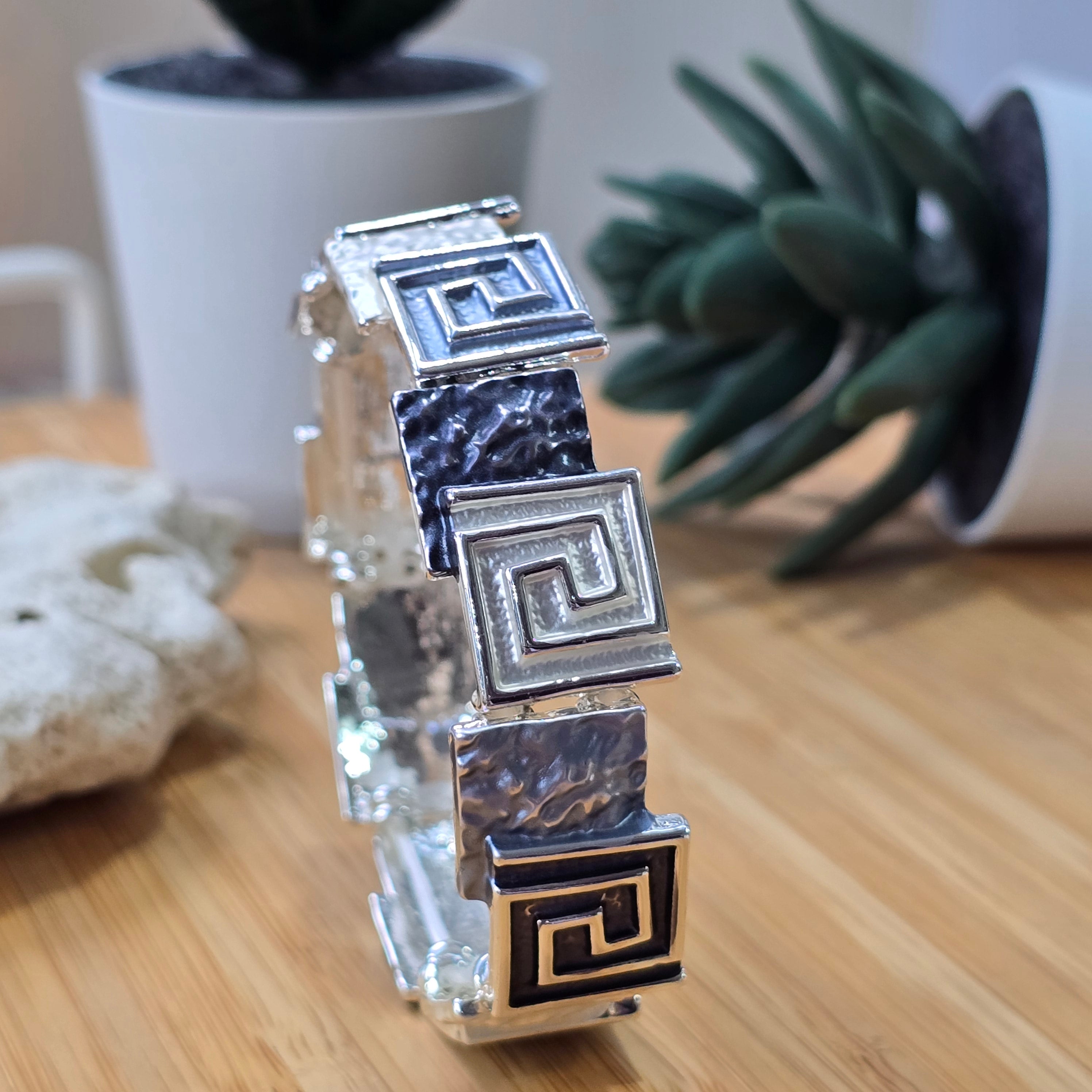 Grey & Silver Mystic Maze Bracelet